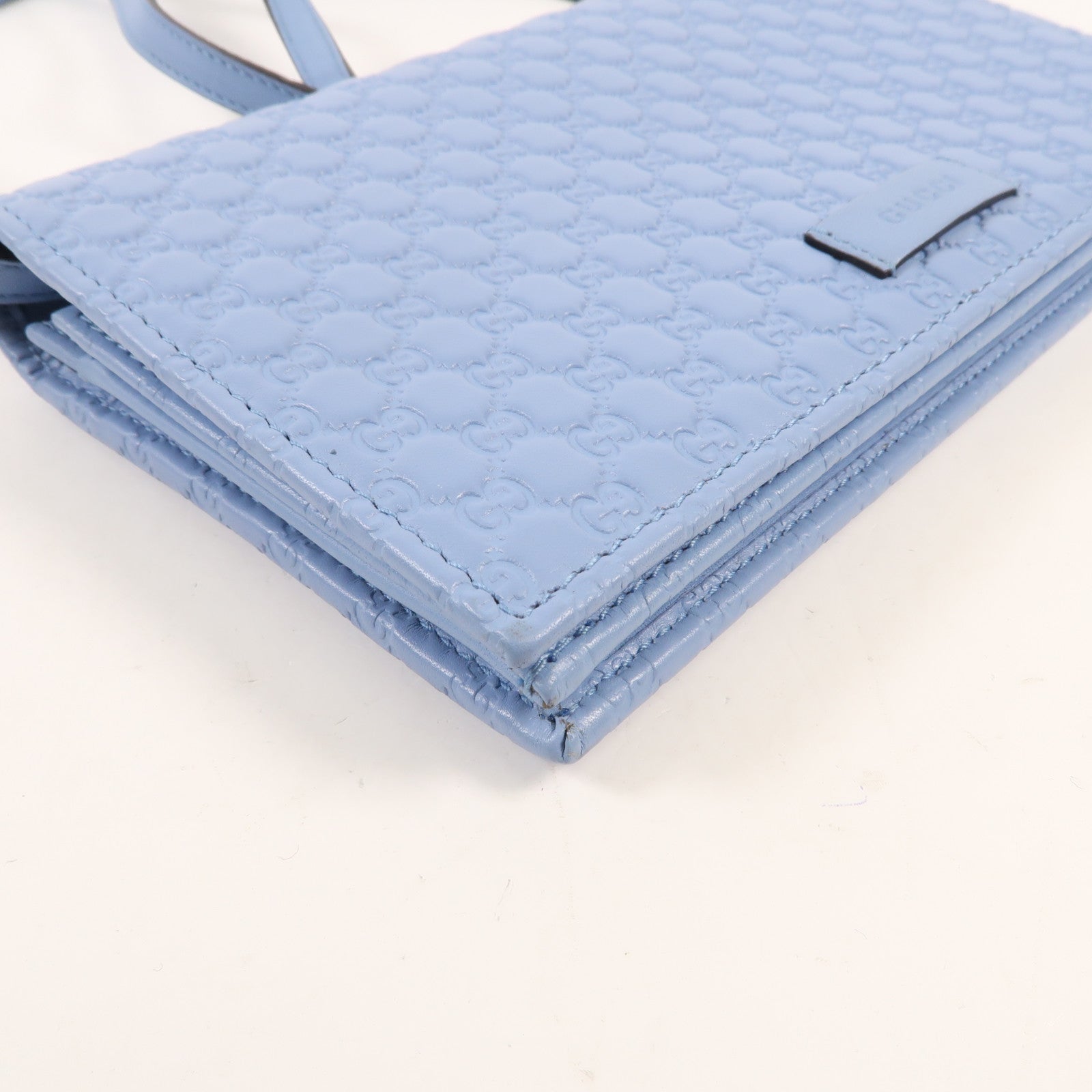 GUCCI Guccissima皮革Shoulder Wallet銀扣肩背袋