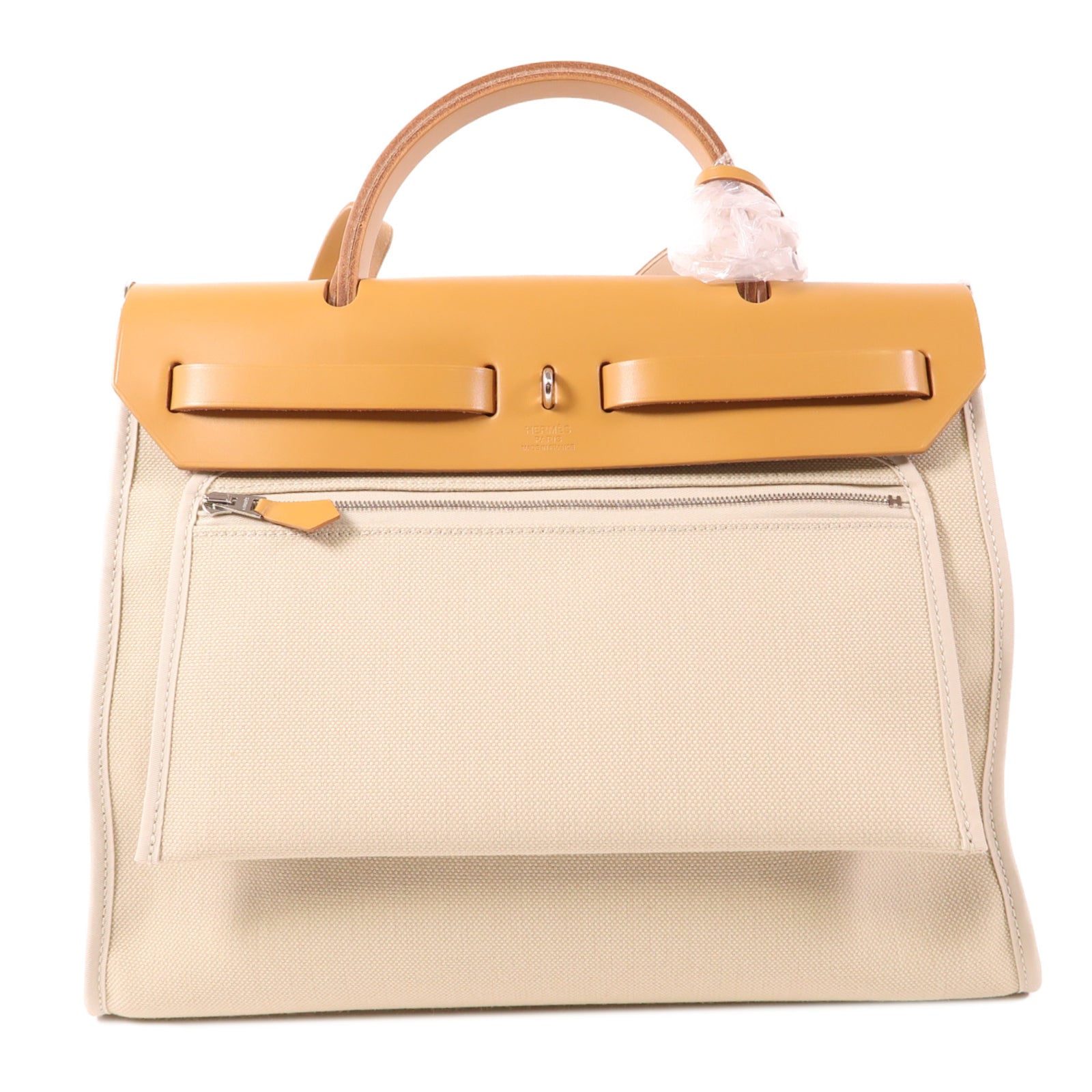 HERMES 帆布Herbag PM銀扣手挽肩背兩用袋