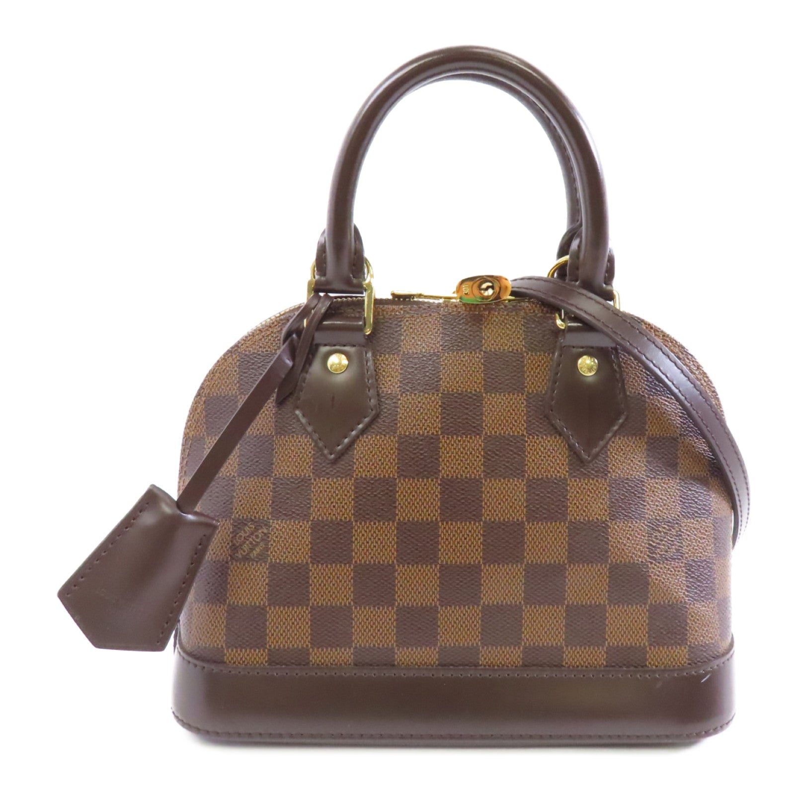 LOUIS VUITTON Damier Alma BB金扣手挽肩背兩用袋啡色