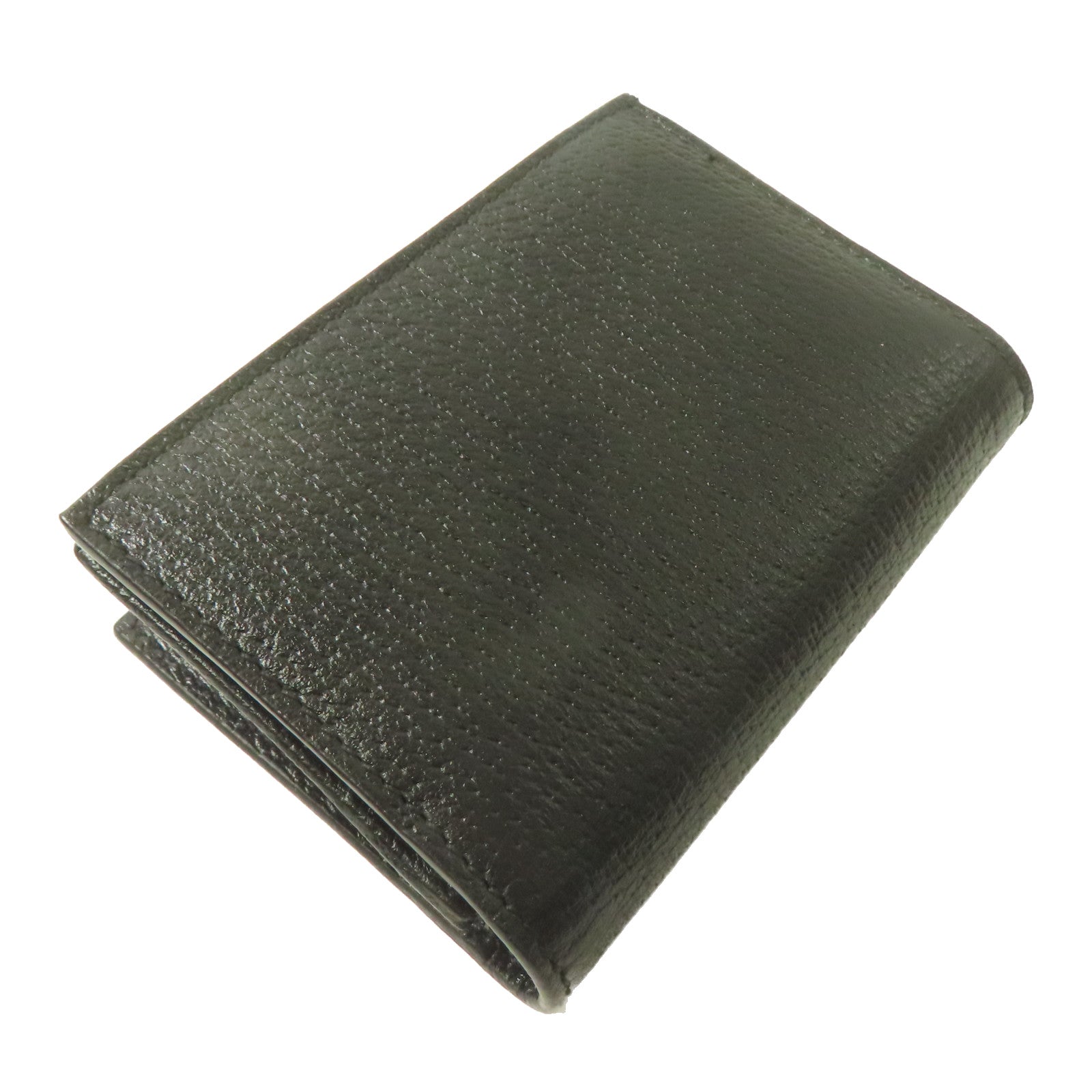 GUCCI 牛皮皮革Card Case金扣折疊錢包黑色