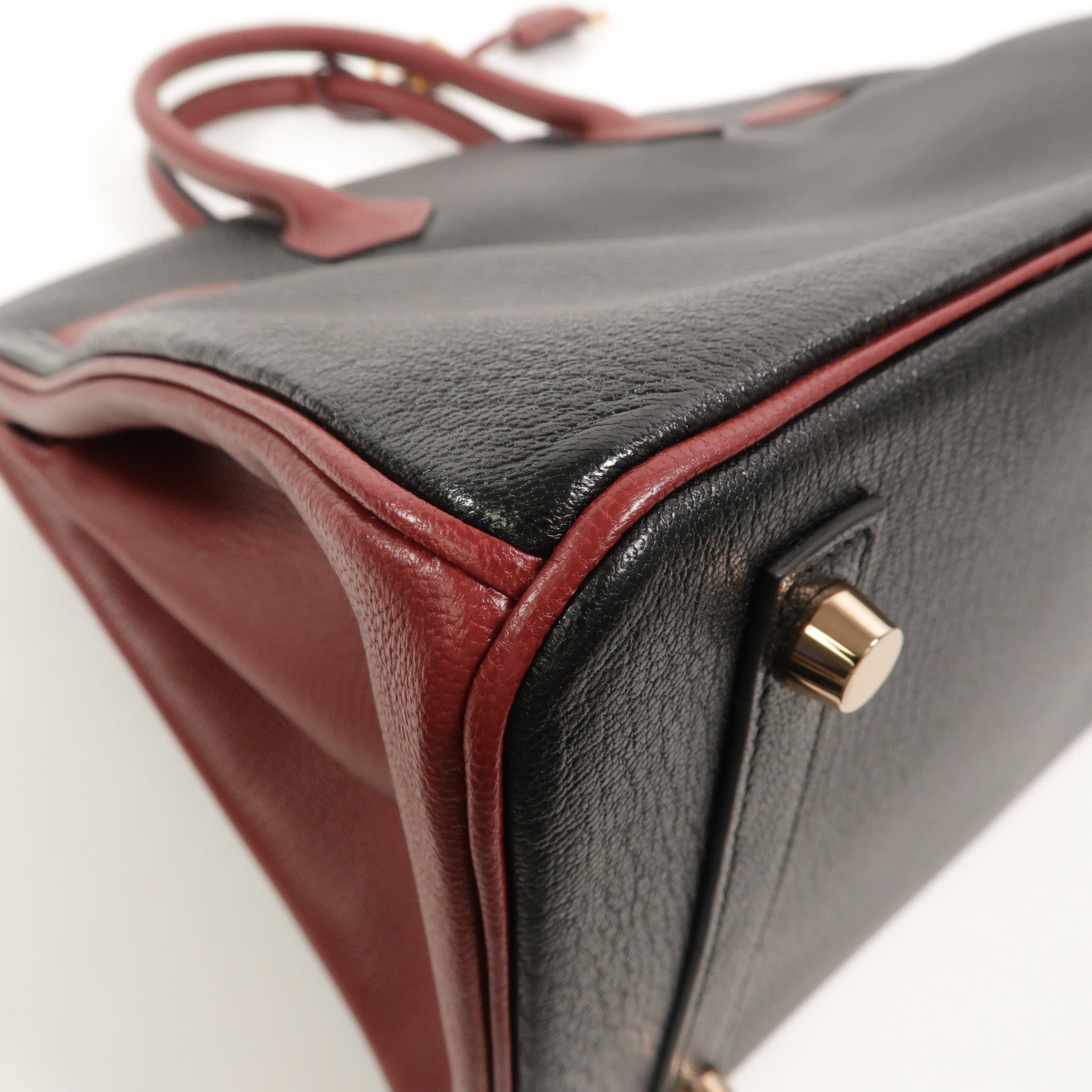 HERMES Chevre皮革Birkin 30 Special Order手挽袋Noir/Rouge H
