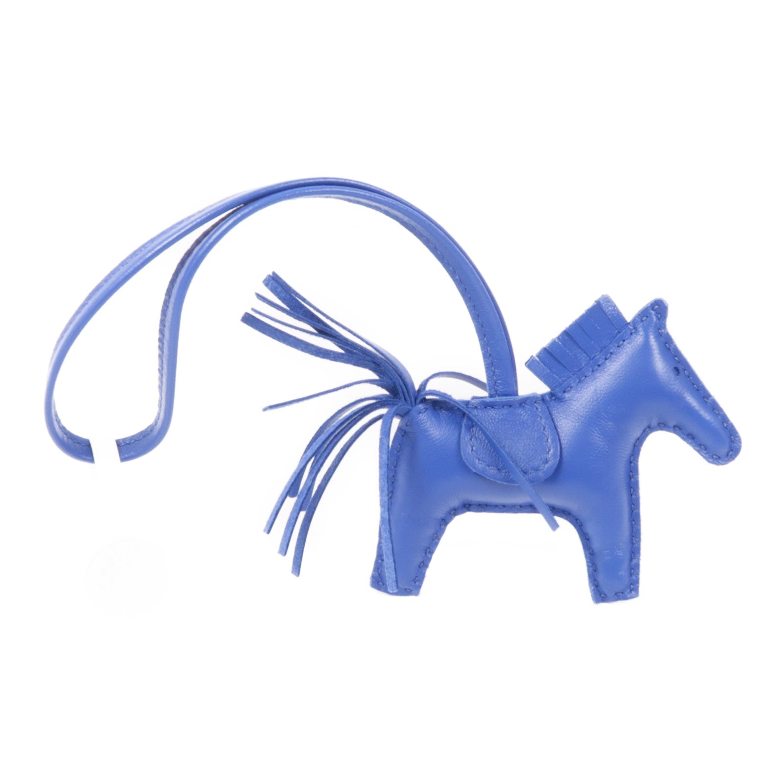 HERMES Milo皮革/Swift皮革Rodeo PM掛飾Bleu France