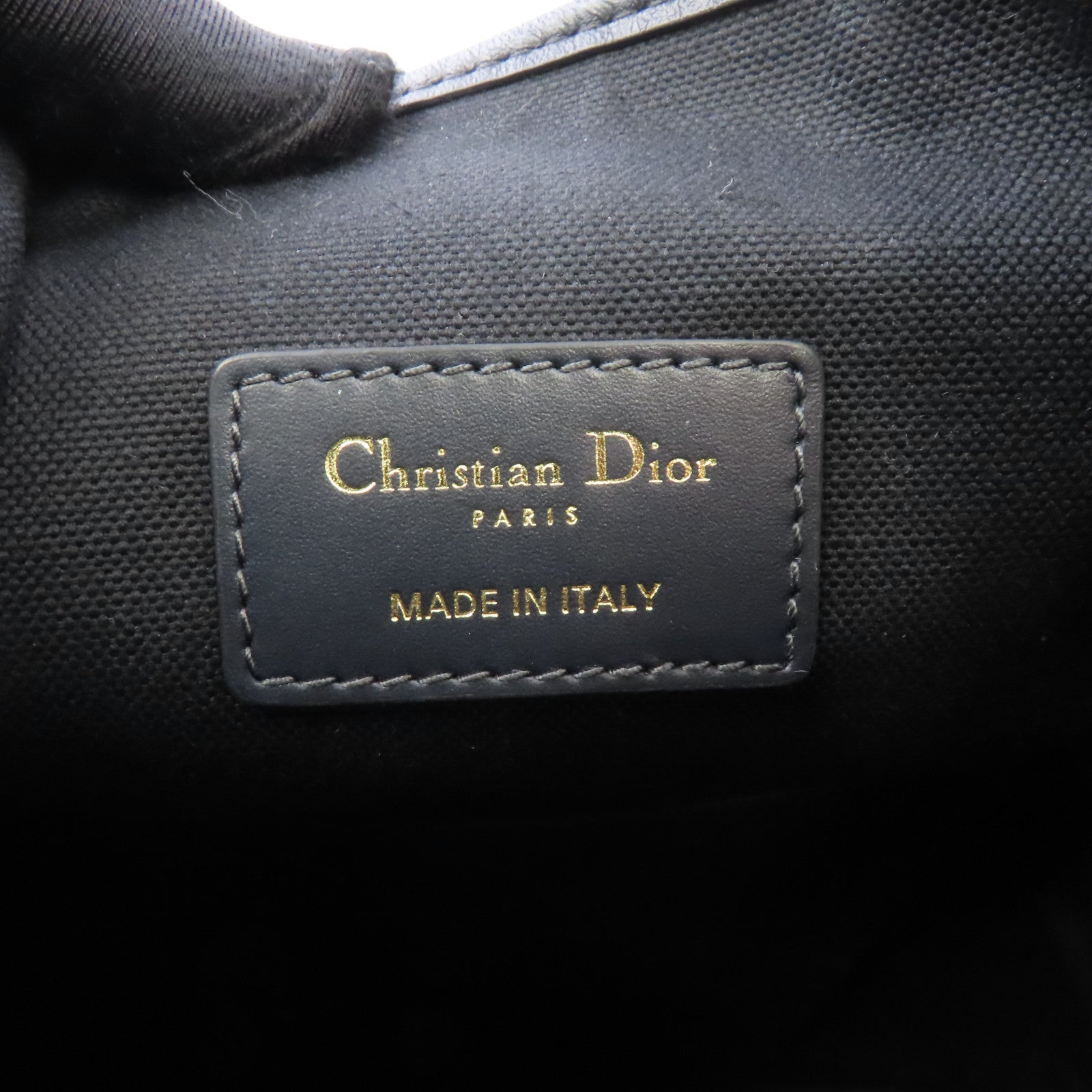 Dior 帆布Oblique Medium C'est Bag金扣手挽肩背兩用袋藍色