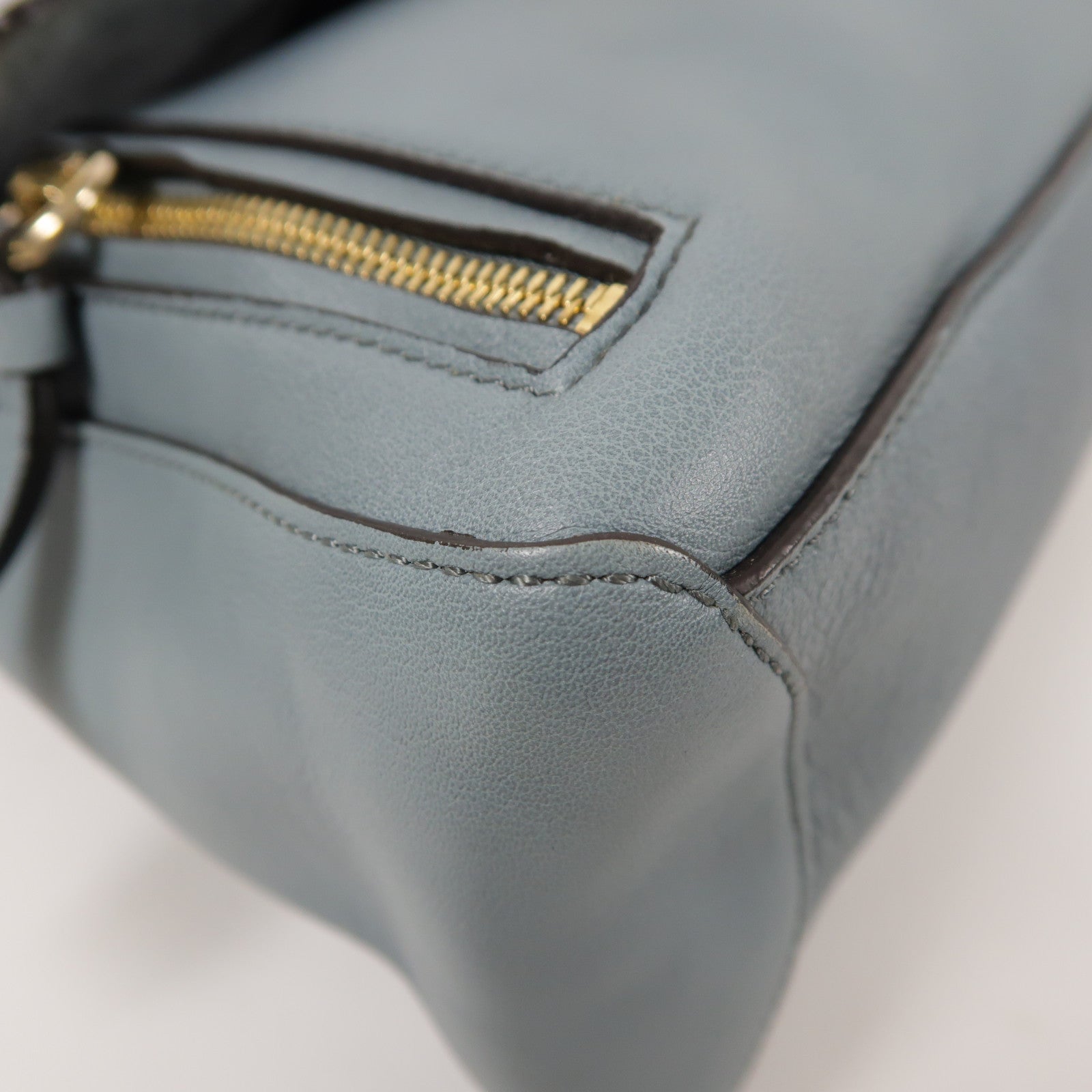 Chloe GHW Faye Day 2way Shoulder Bag Calfskin Leather Blue