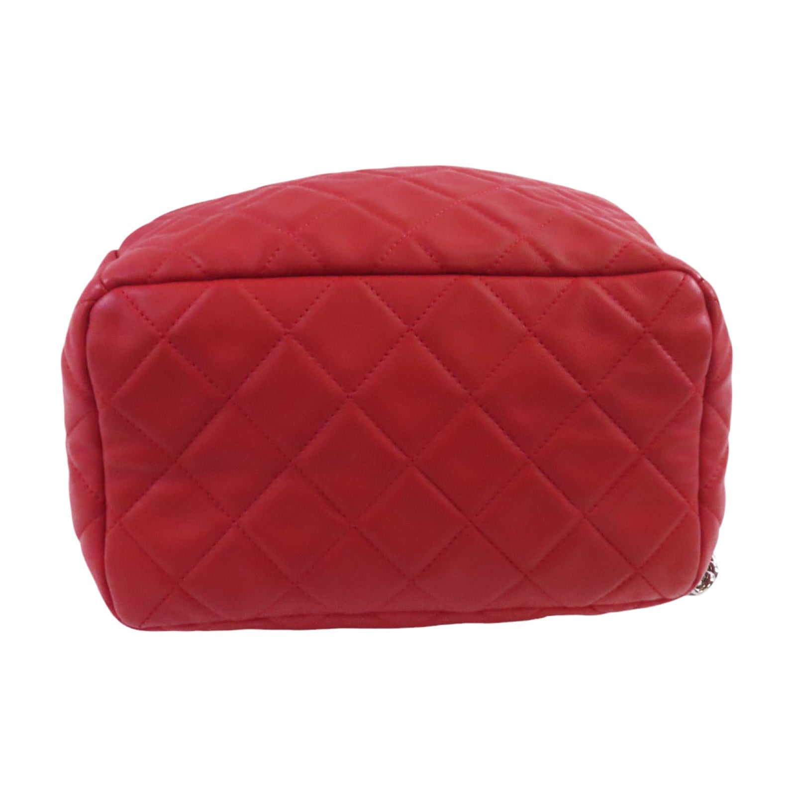 CHANEL 羊皮皮革2Way Bucket Bag銀扣鏈帶手挽肩背兩用袋