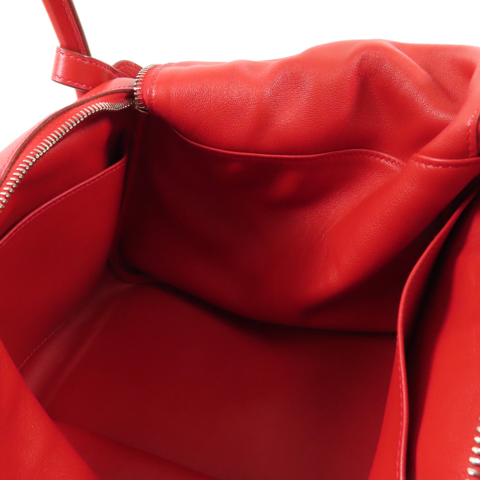 HERMES Swift皮革Lindy 30銀扣手挽肩背兩用袋Rouge Tomate