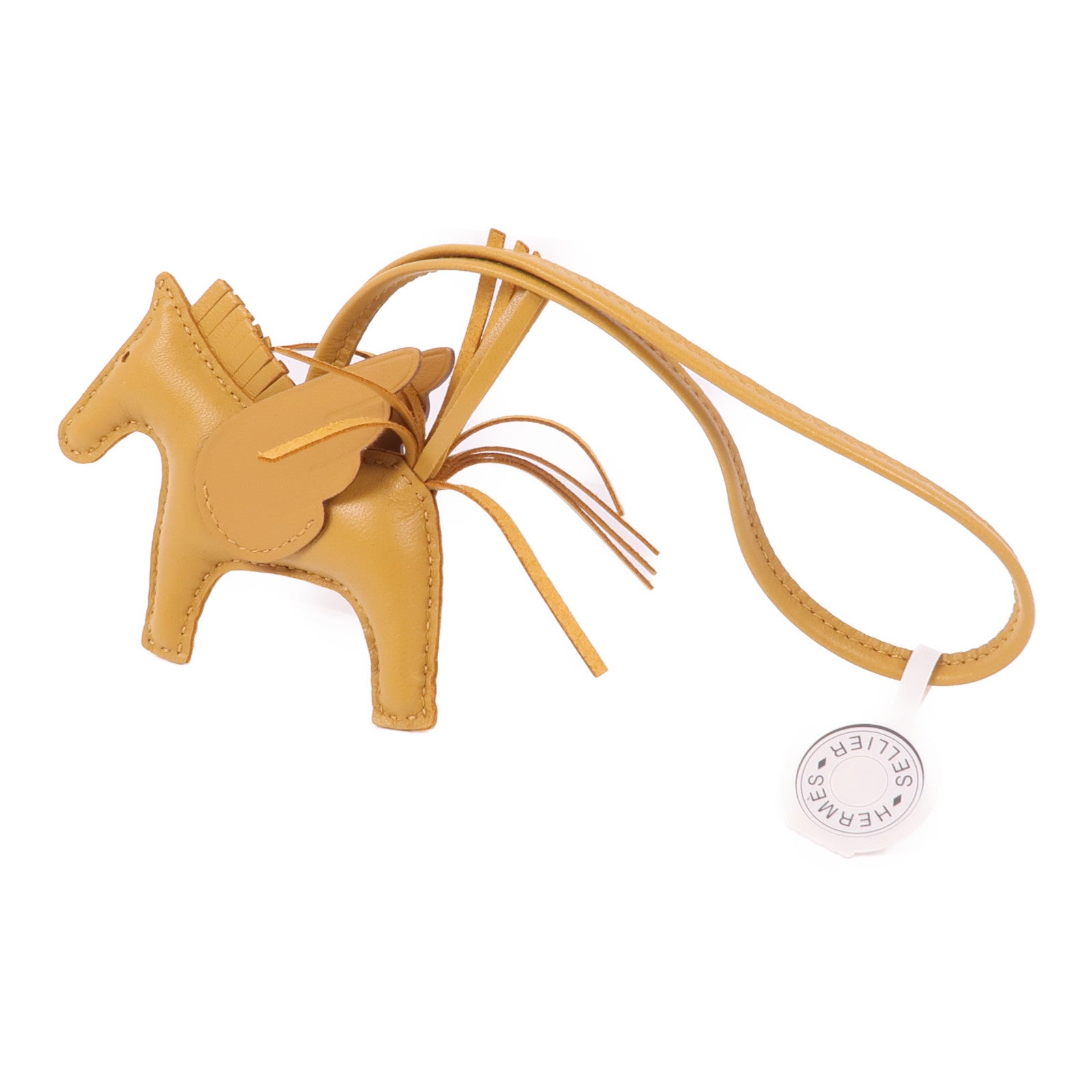 HERMES Swift皮革Rodeo Pegase PM掛飾Gold