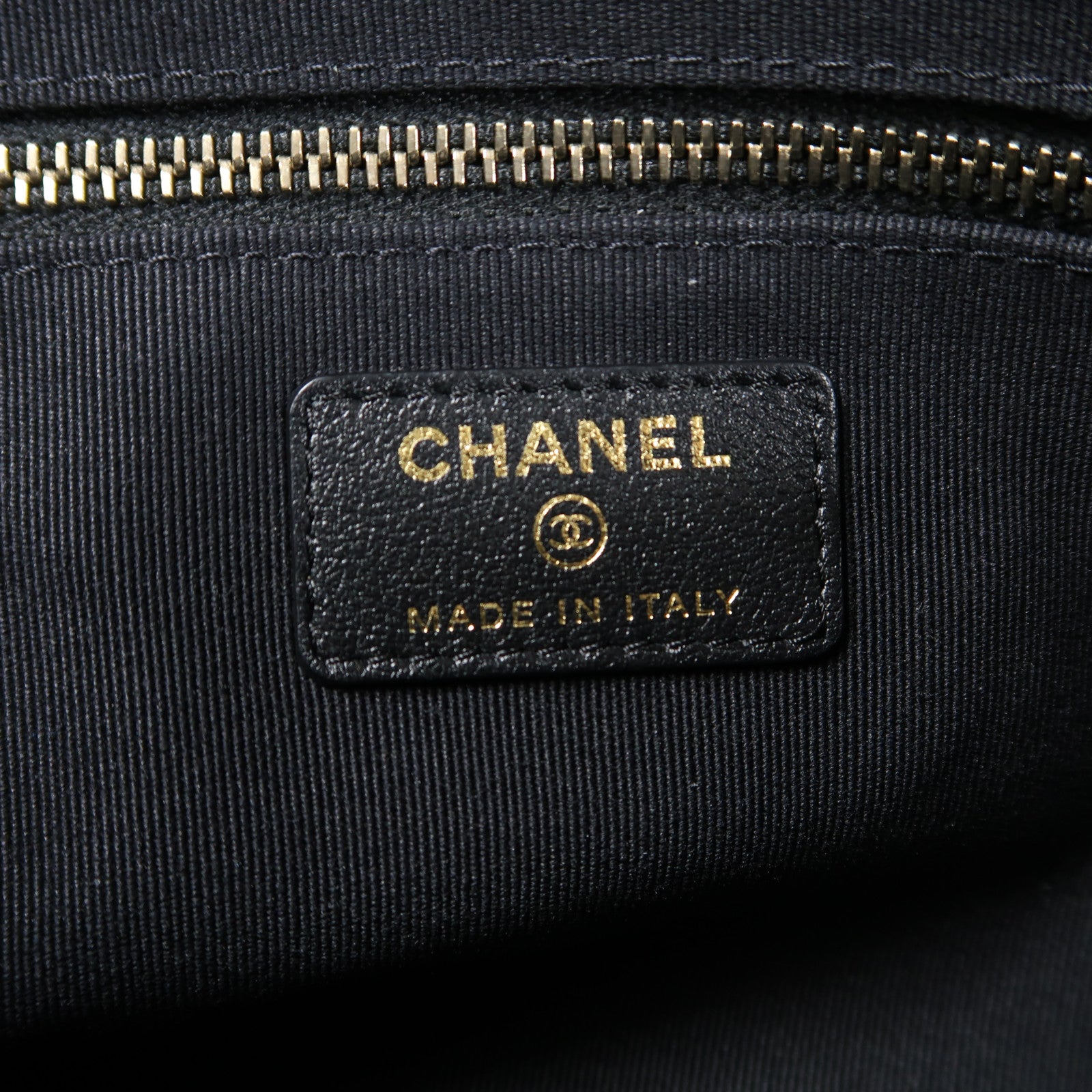 CHANEL 皮革/絲質Pouch Tote Bag手挽袋黑色
