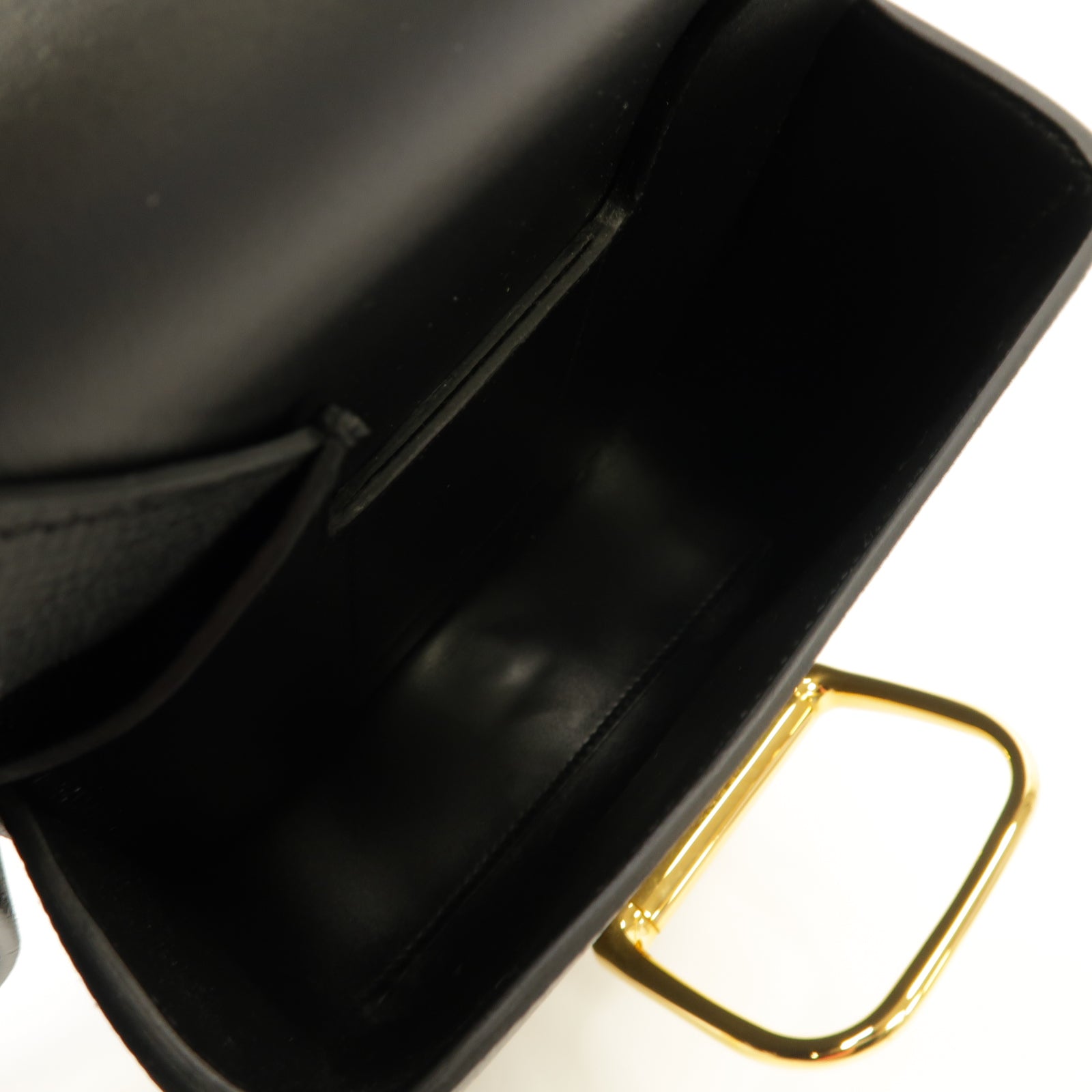 HERMES 【激減優惠】Epsom皮革Della Caralleria Mini Shoulder Bag金扣肩背袋經典黑