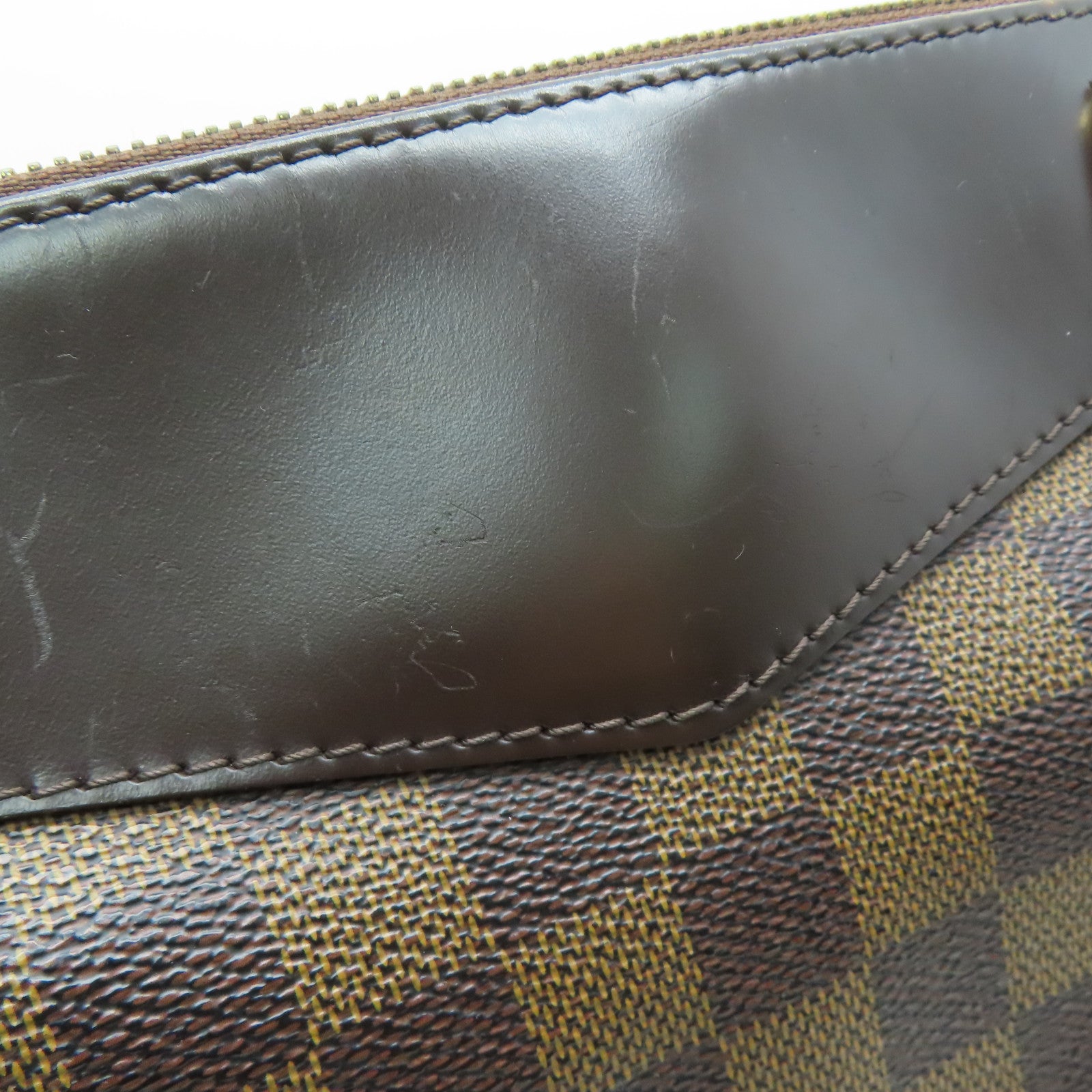 LOUIS VUITTON Damier Westminster GM gold buckle shoulder bag brown