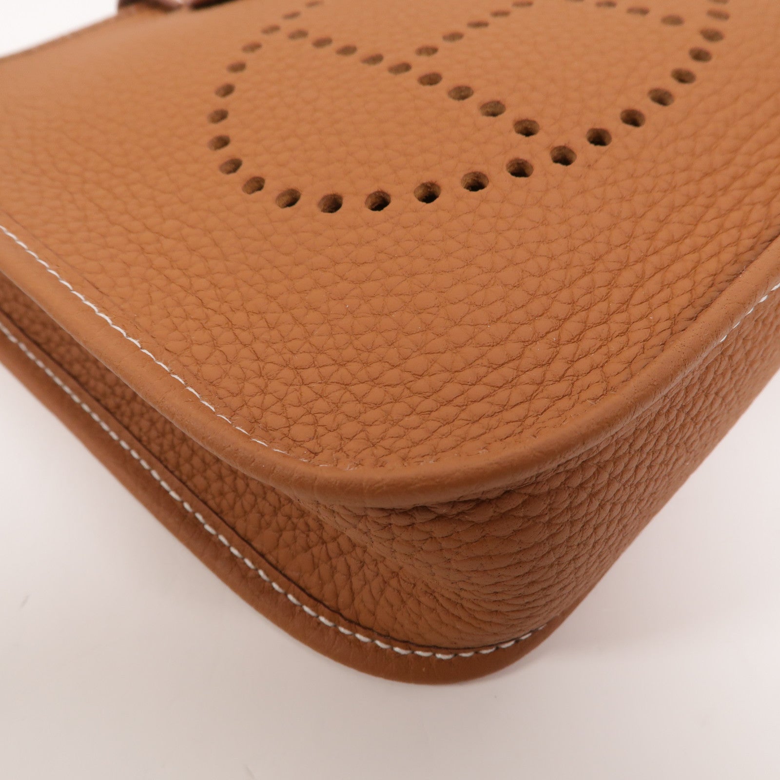 HERMES Clemence皮革Evelyne TPM肩背袋Gold