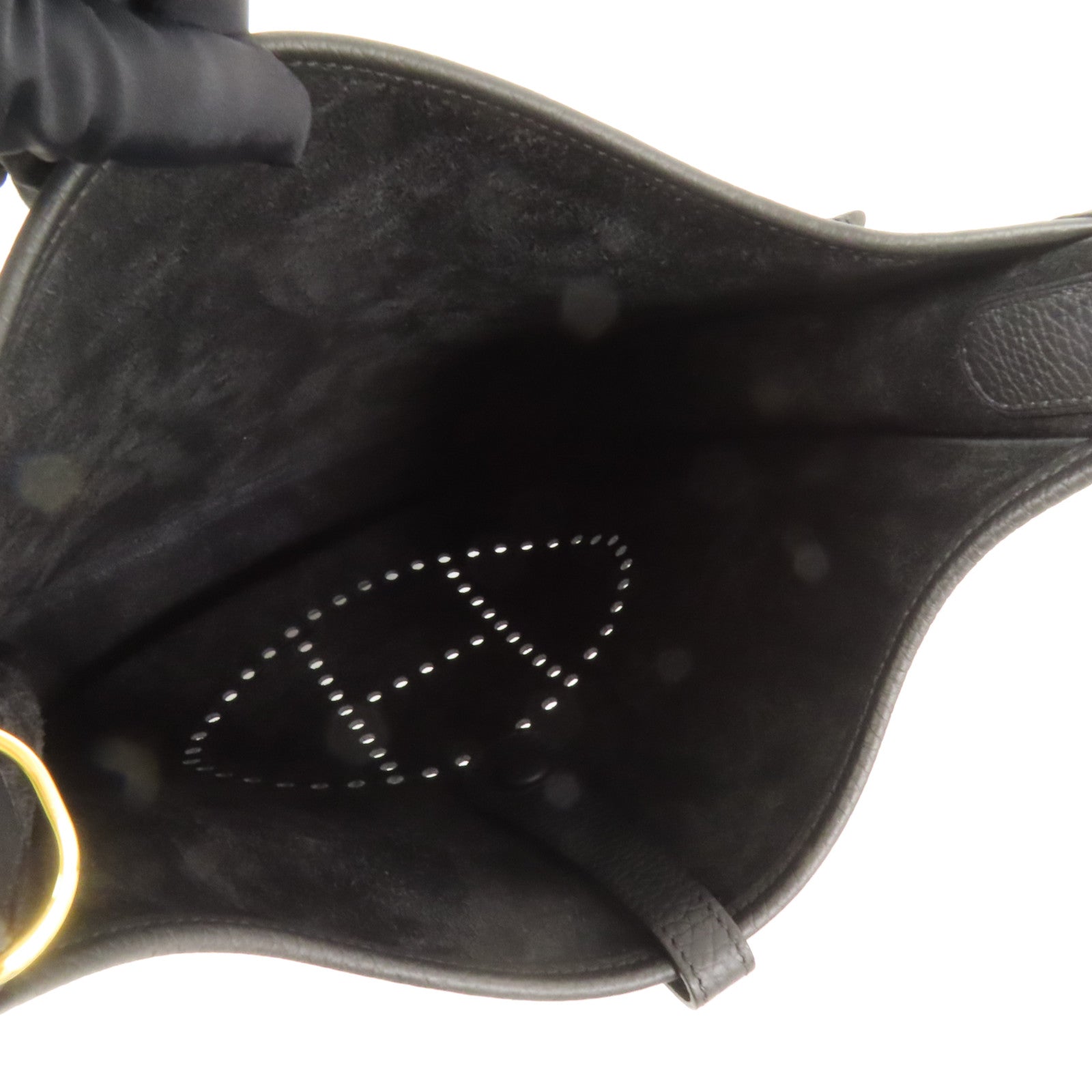 HERMES Clemence皮革Evelyne PM 金扣肩背袋Noir