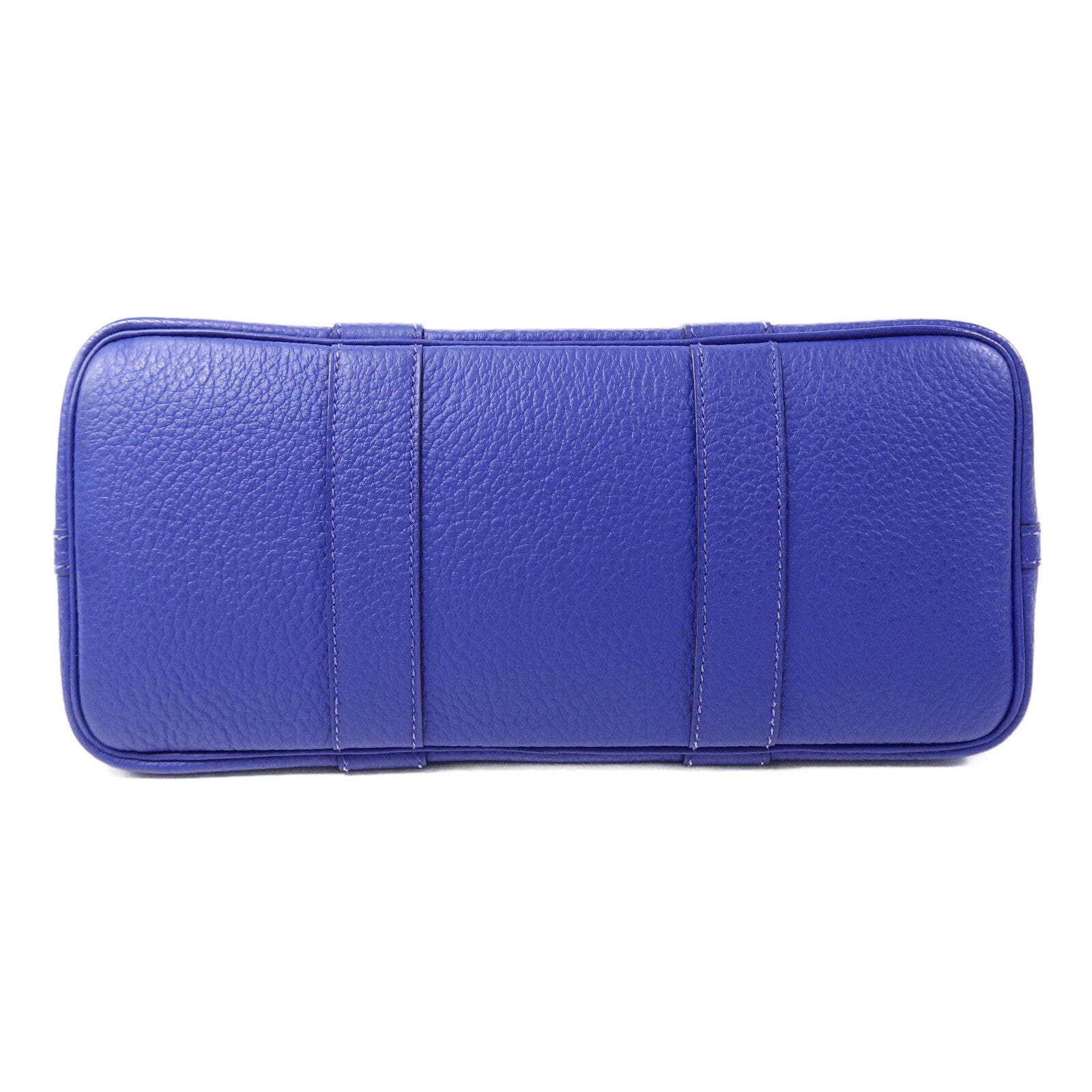 HERMES Clemence皮革Garden Party TPM手挽袋Bleu Electrique