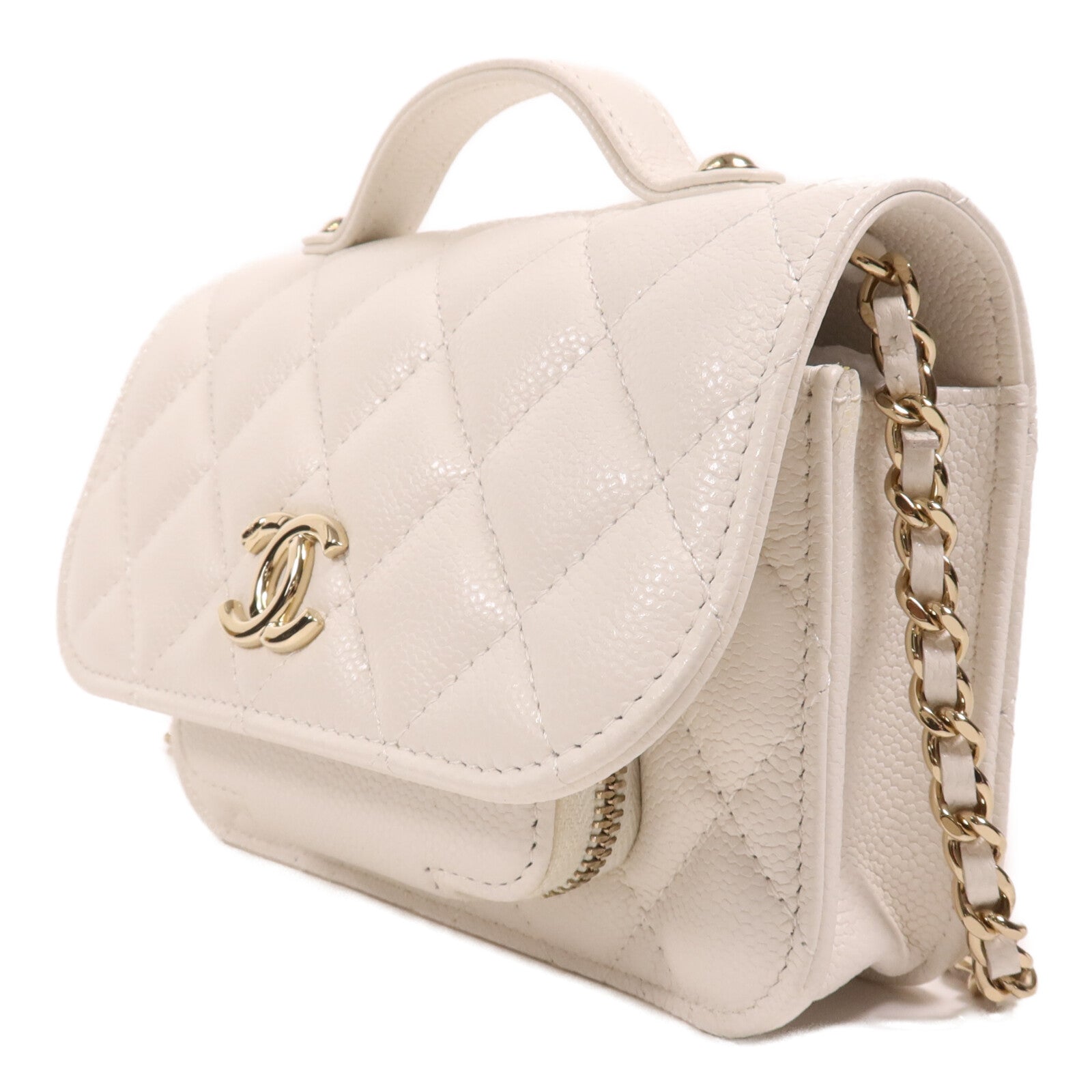 CHANEL 牛皮皮革Mini Affinity金扣手挽肩背兩用袋