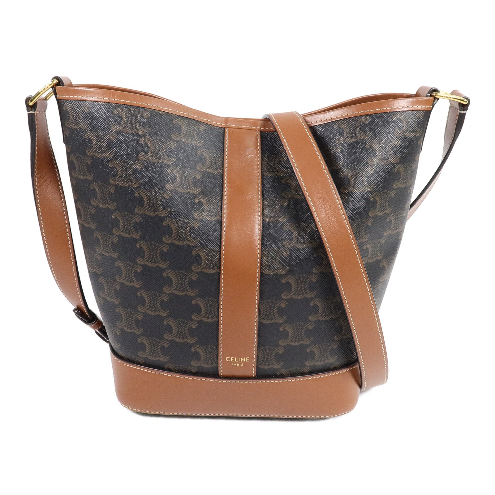CELINE 塗層帆布Triomple Small Bucket Bag肩背袋