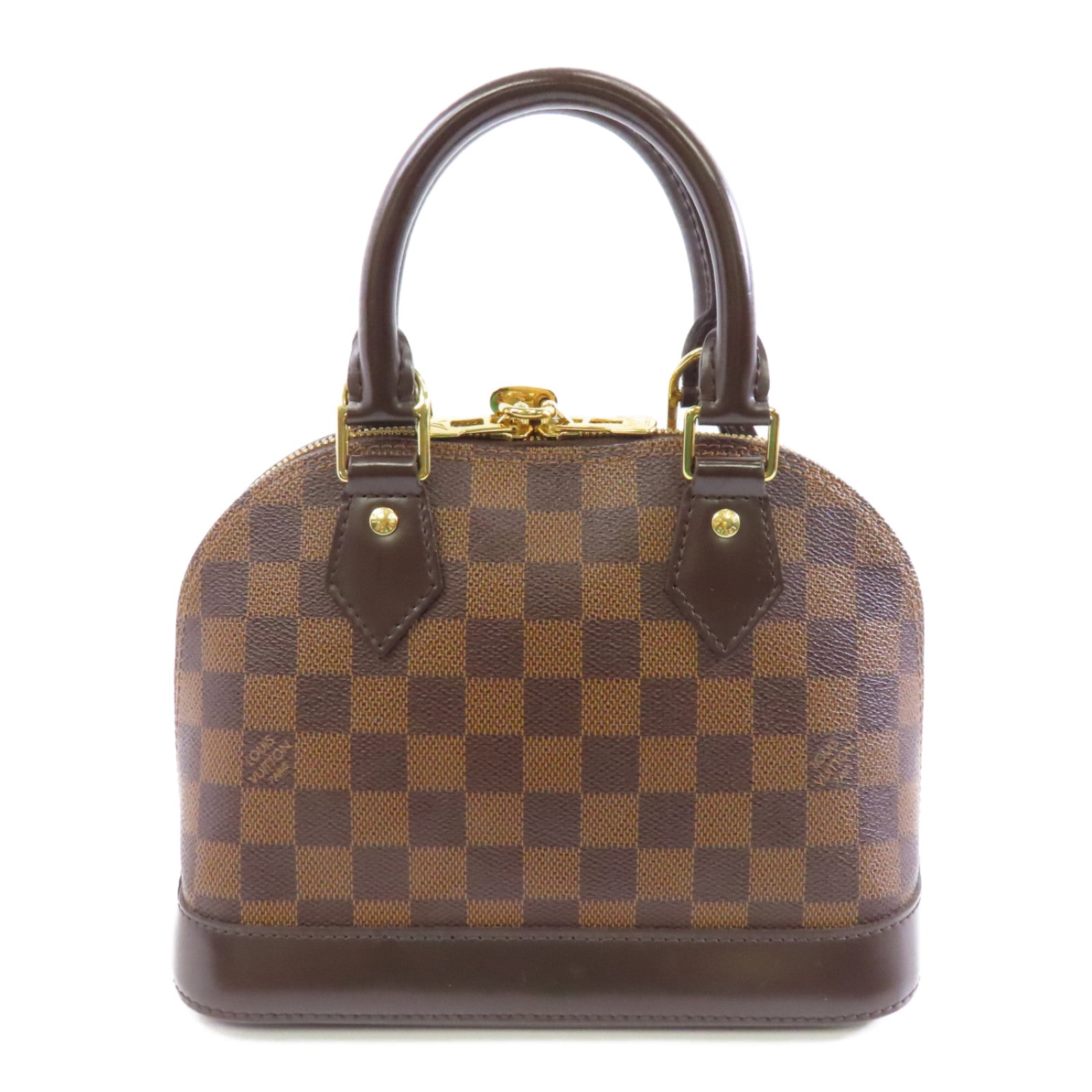 LOUIS VUITTON Damier Alma BB金扣手挽肩背兩用袋啡色