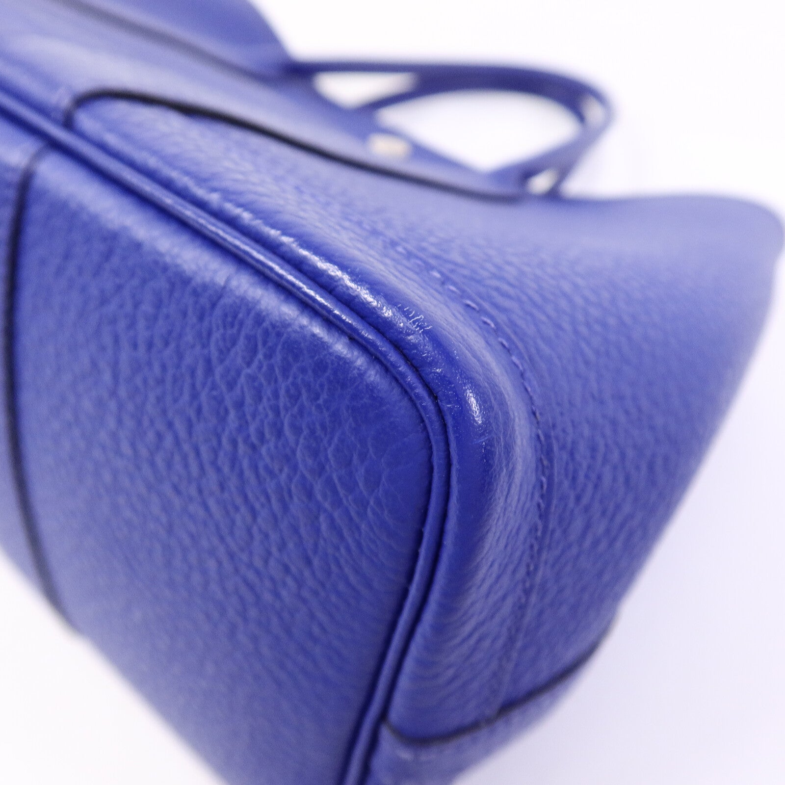 HERMES Clemence皮革Garden Party TPM手挽袋Bleu Electrique