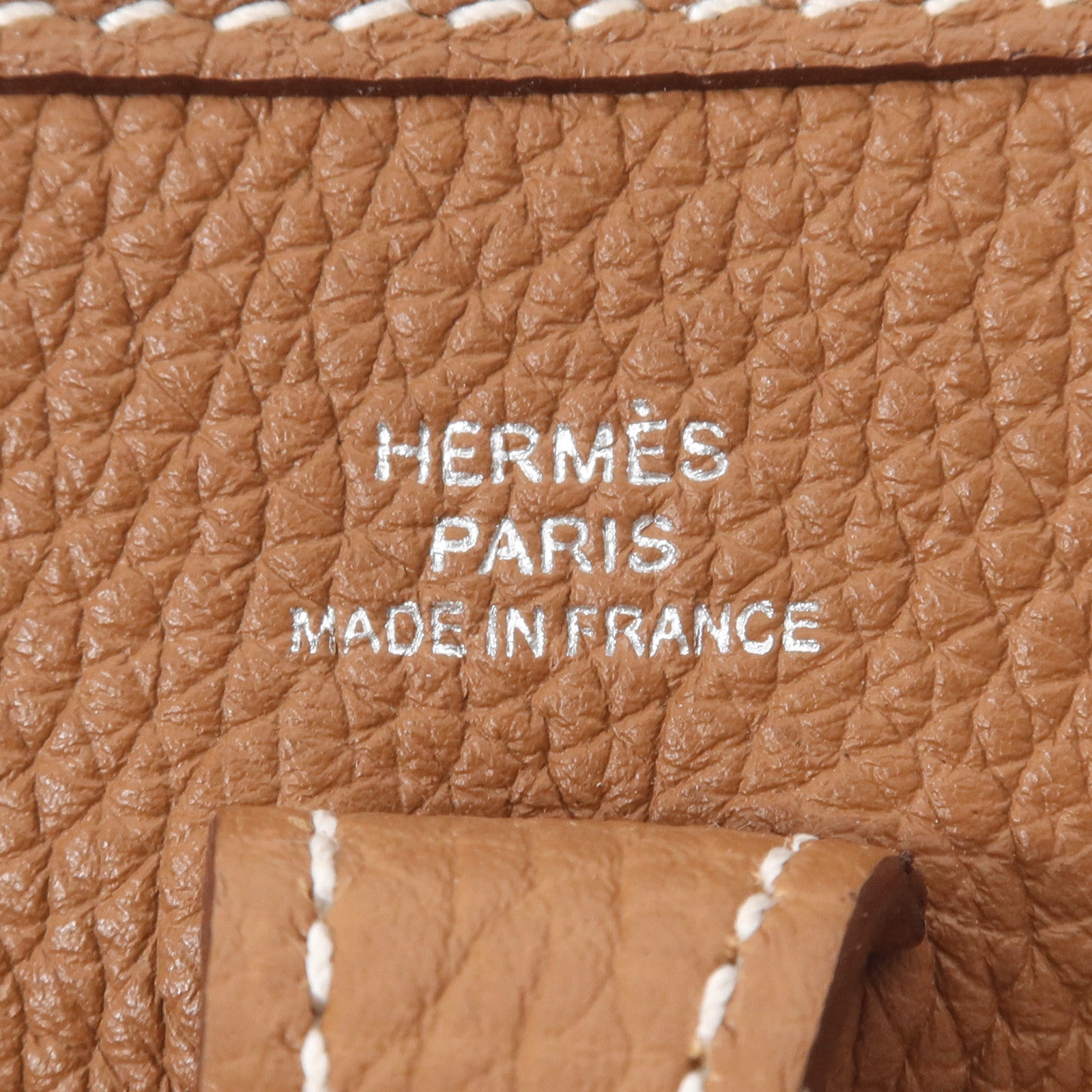 HERMES Maurice皮革Evelyne TPM銀扣肩背袋Gold