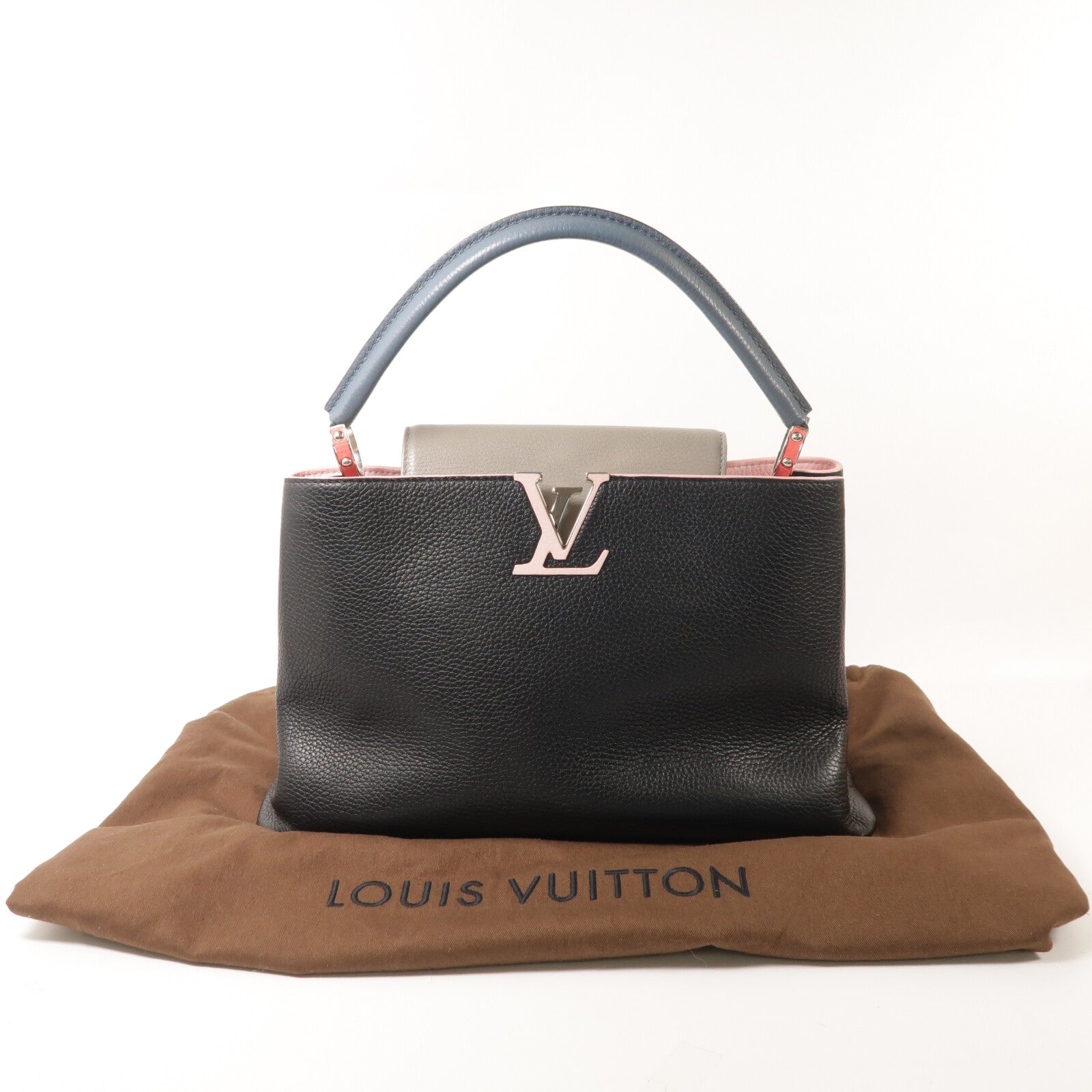 LOUIS VUITTON 牛皮皮革Capucines MM手挽袋