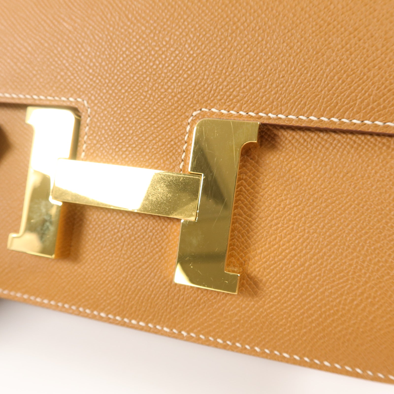 HERMES Epsom皮革Constance 24肩背袋Gold