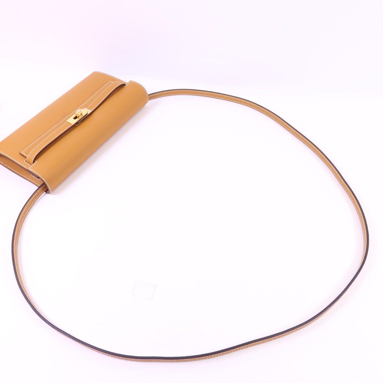 HERMES Epsom皮革Kelly To Go金扣肩背袋Toffee