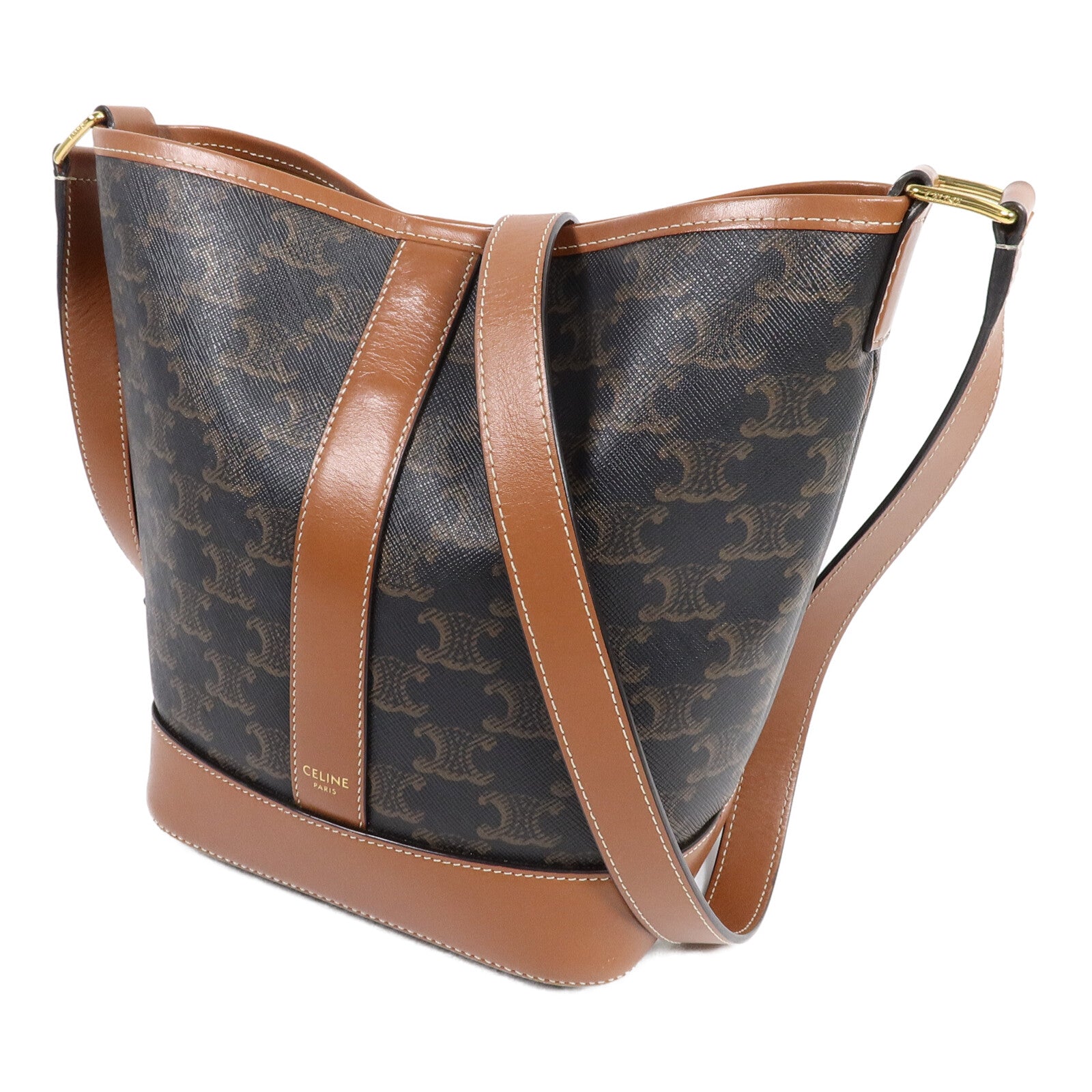CELINE 塗層帆布Triomple Small Bucket Bag肩背袋
