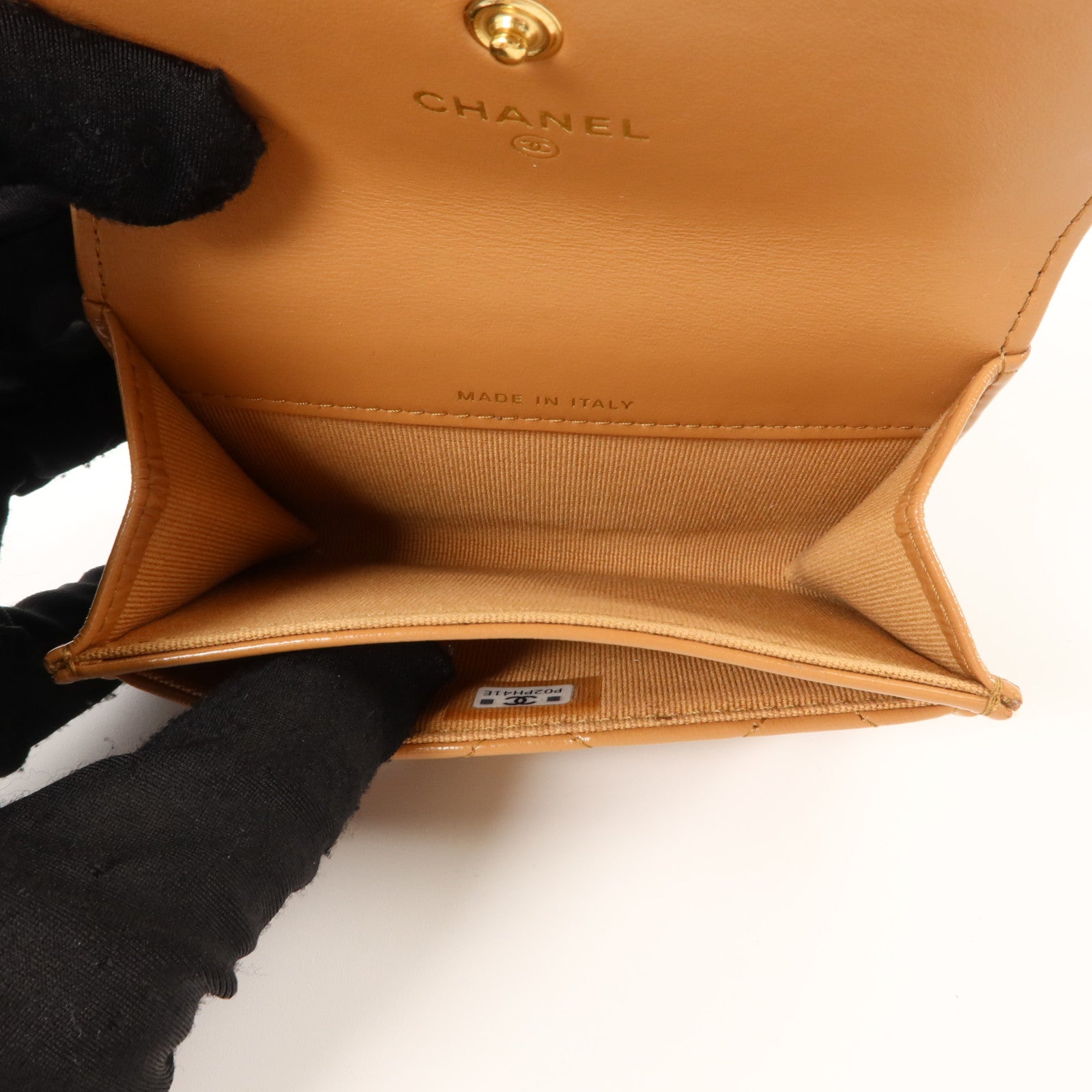 CHANEL 羊皮皮革Chanel 19 Flap Card Holder金扣卡片套