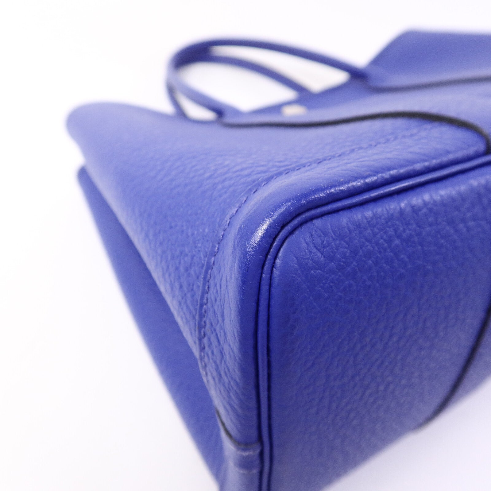 HERMES Clemence皮革Garden Party TPM手挽袋Bleu Electrique