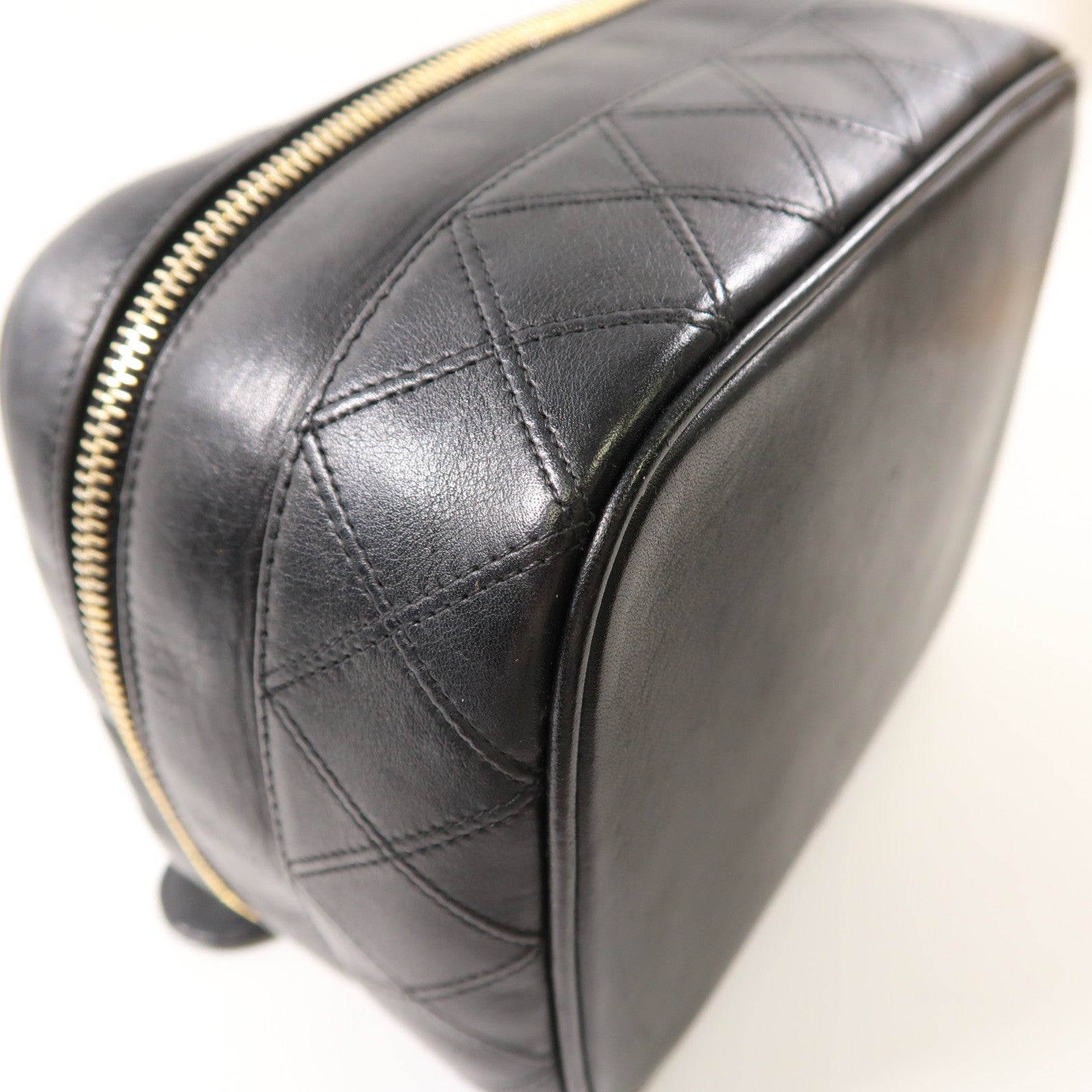 CHANEL 牛皮皮革Vintage Vanity Case金扣手挽袋