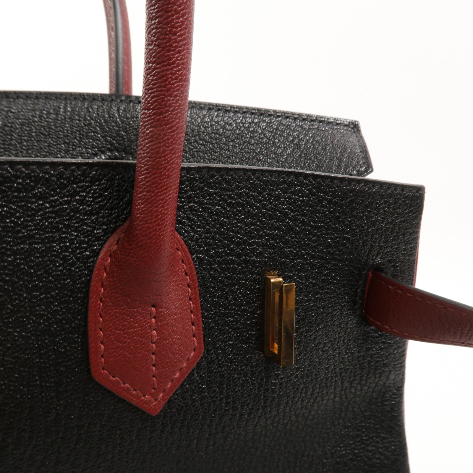 HERMES Chevre皮革Birkin 30 Special Order手挽袋Noir/Rouge H