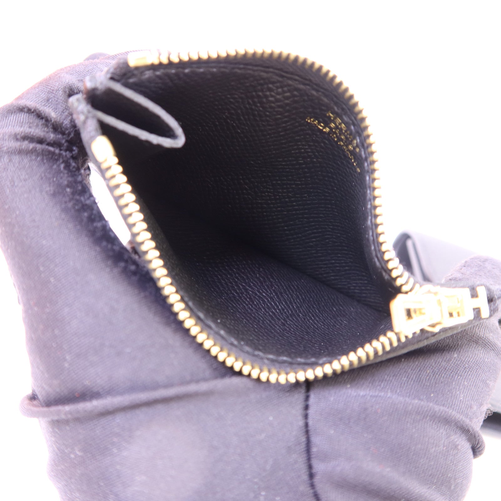 HERMES Epsom皮革Constance Slim金扣錢包Noir