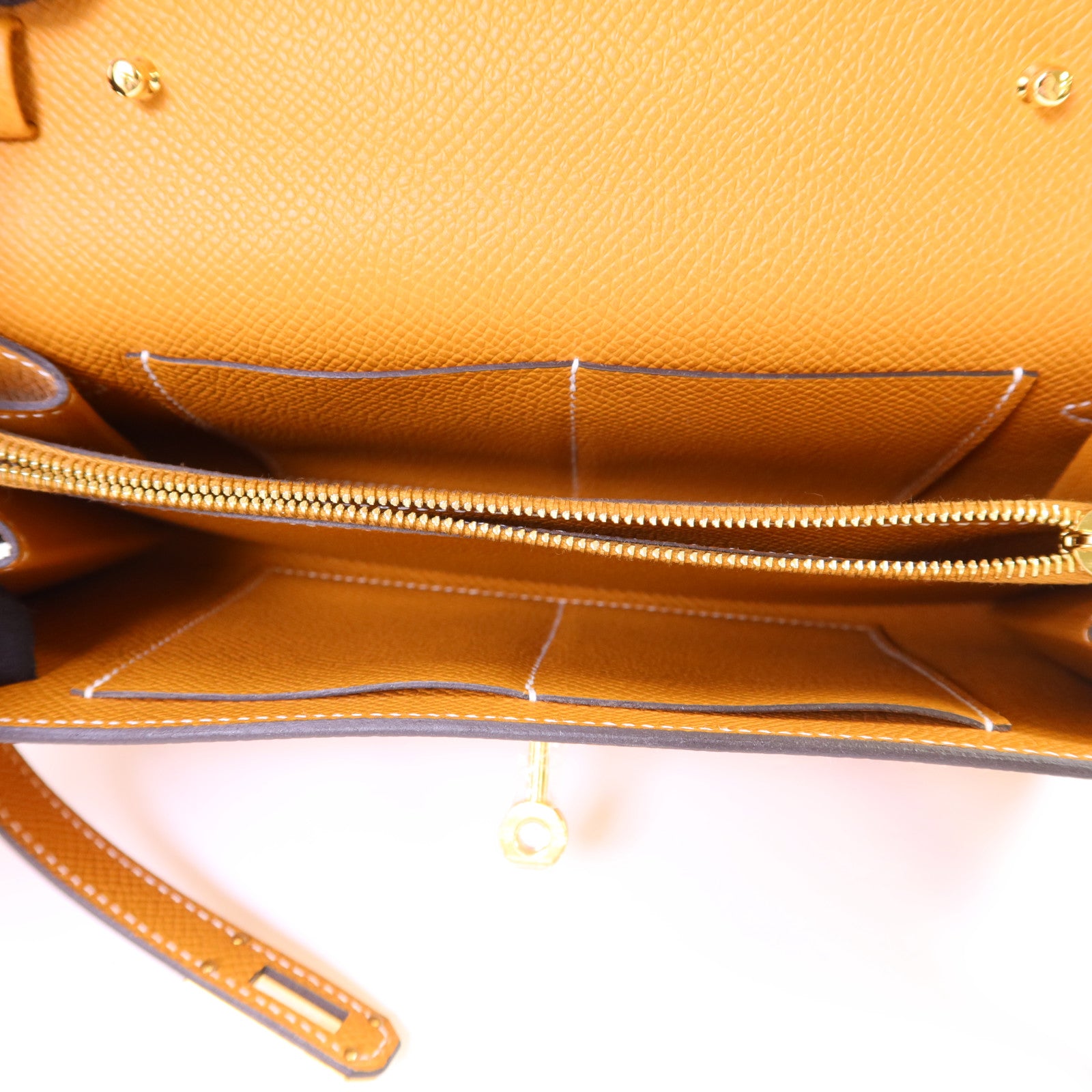 HERMES Epsom皮革Kelly To Go金扣肩背袋Toffee