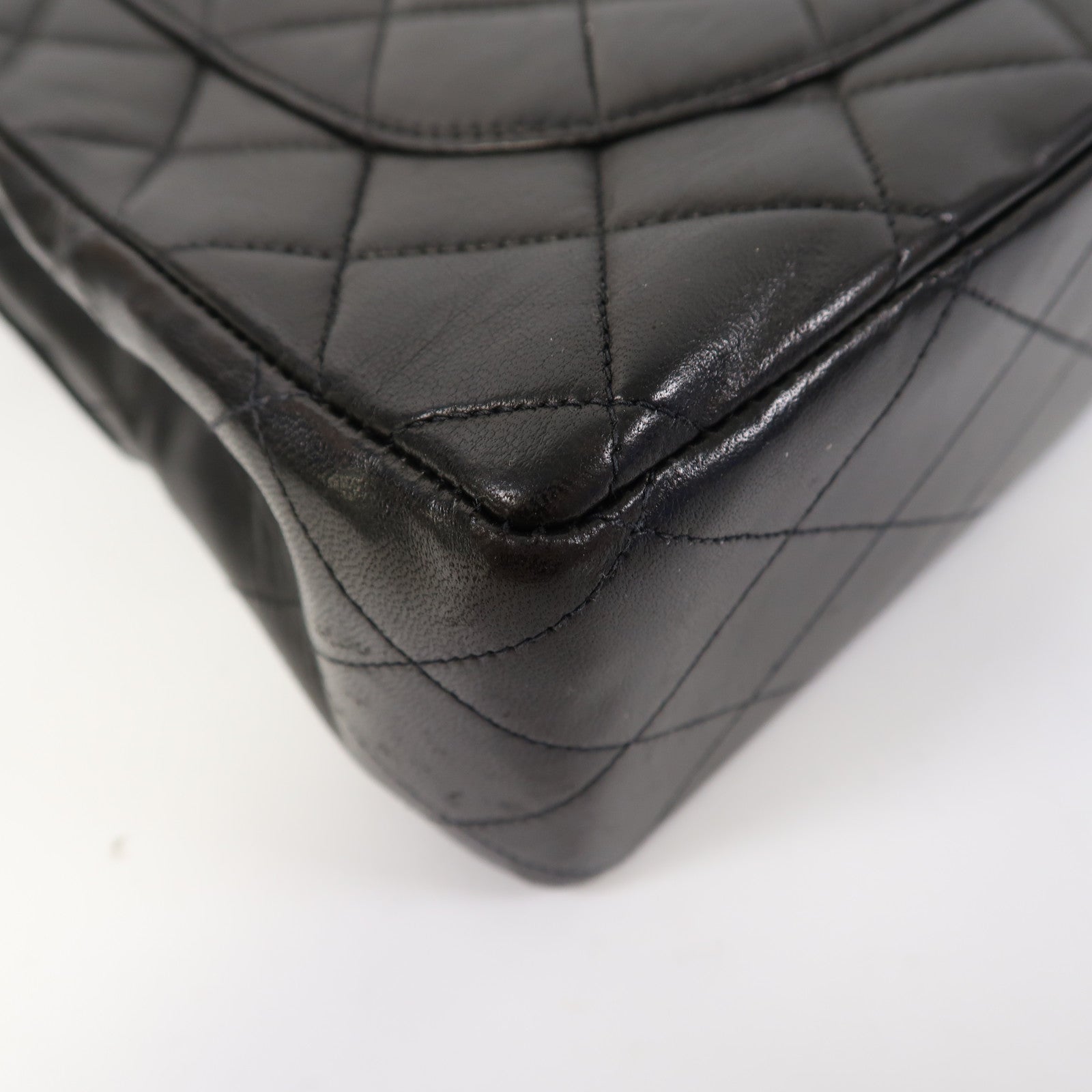 CHANEL 【激減優惠】菱格羊皮皮革Chain Shoulder金扣鏈帶肩背袋黑色