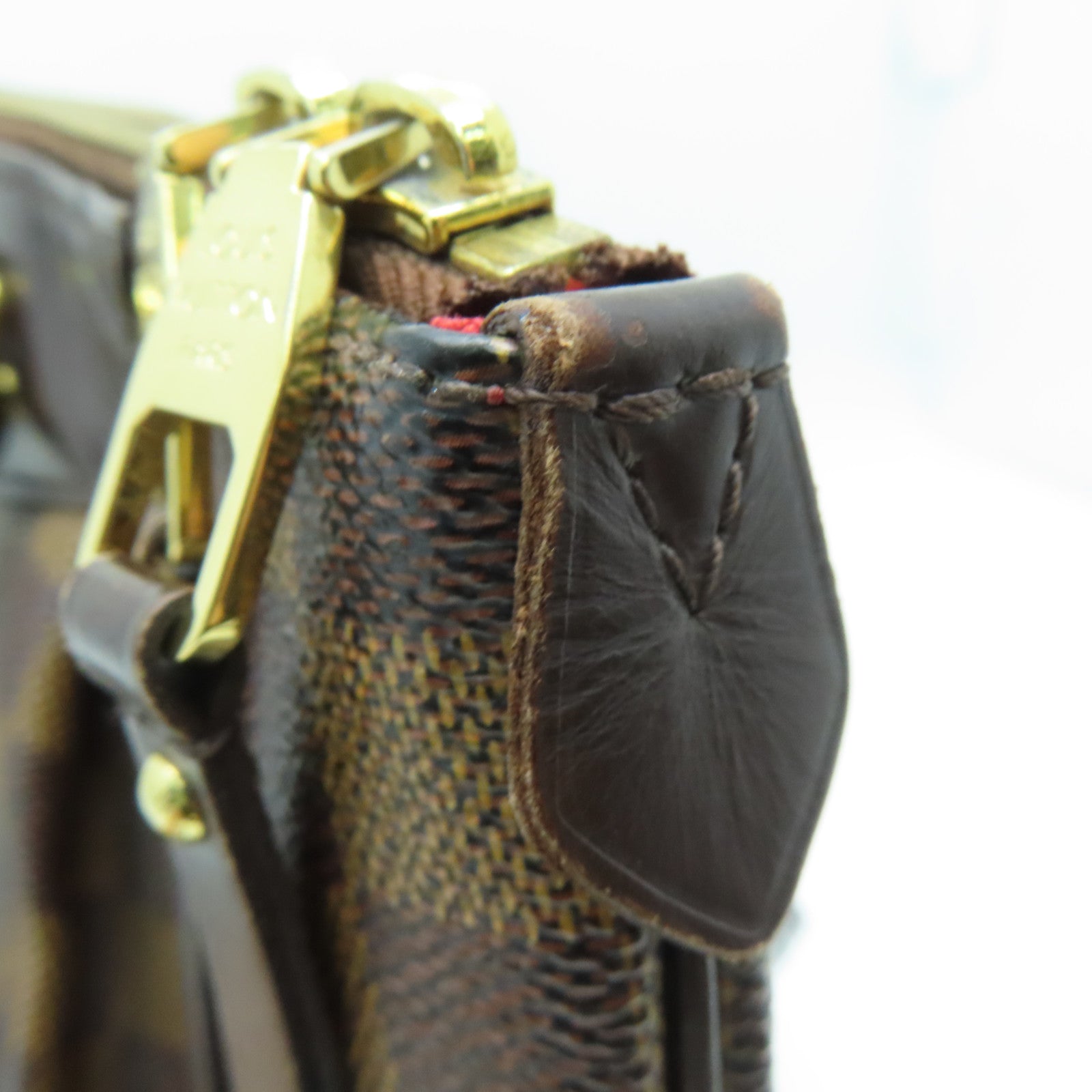 LOUIS VUITTON Damier Westminster GM gold buckle shoulder bag brown