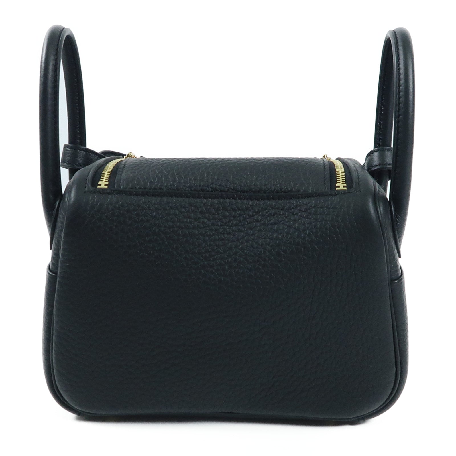 HERMES Clemence皮革Mini Lindy20金扣肩背袋Noir