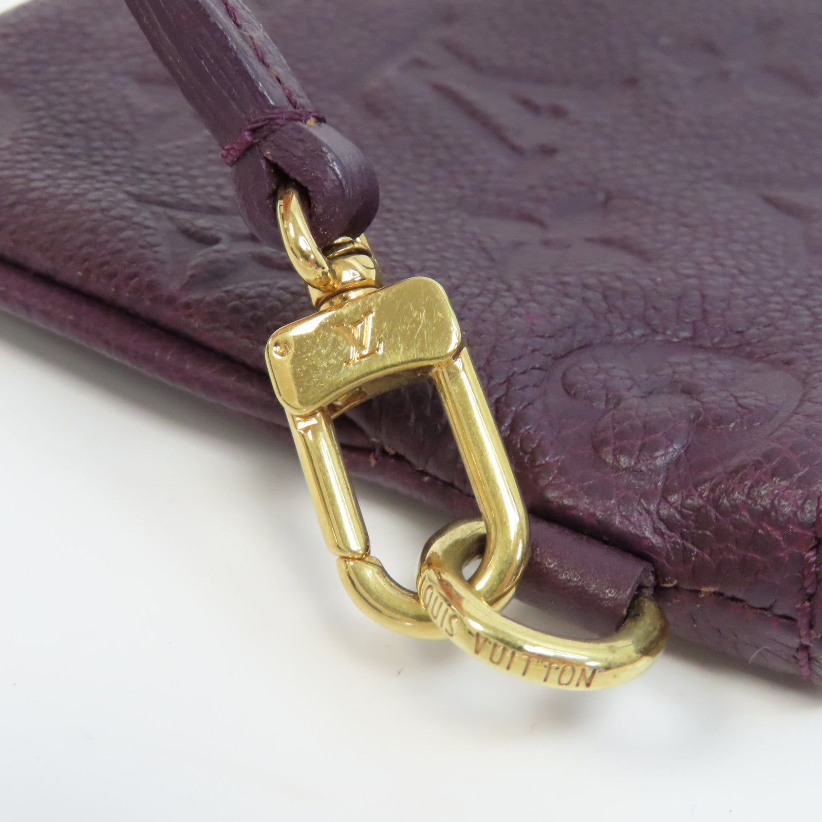 LOUIS VUITTON Monogram Empreinte Citadine Pochette金釦手挽袋紫色