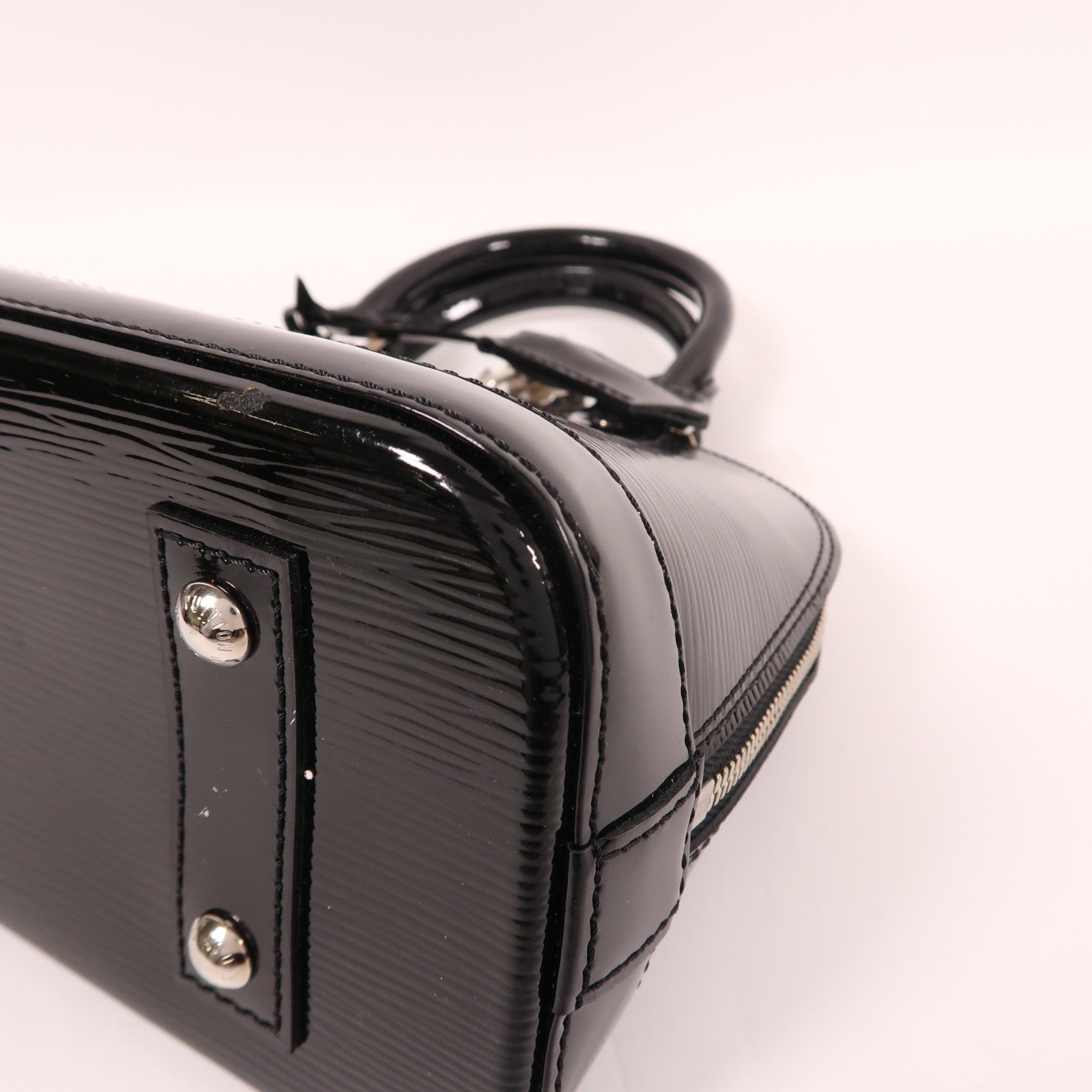 LOUIS VUITTON Epi Electric Alma BB銀扣手挽肩背兩用袋黑色