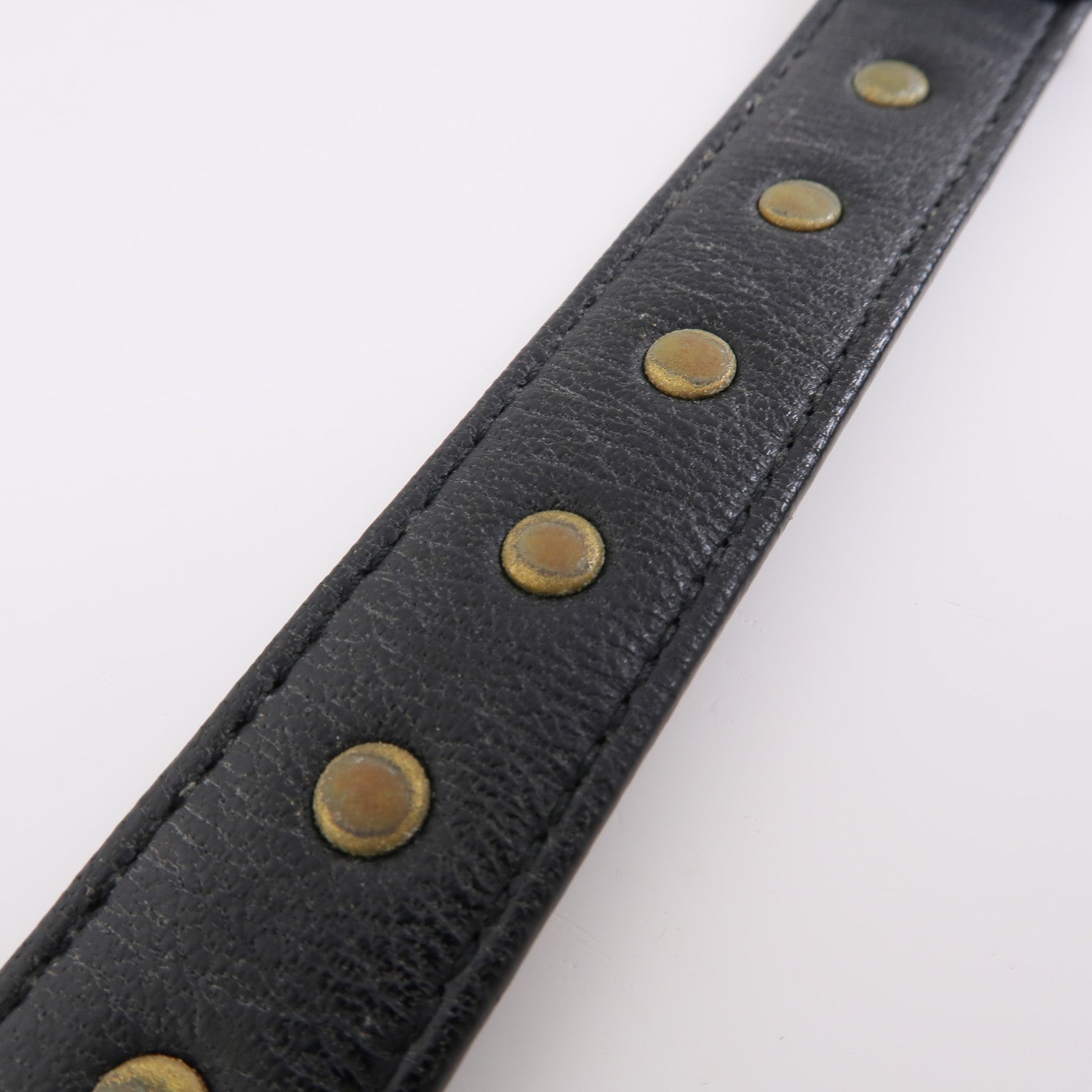 SAINT LAURENT 牛皮皮革/金屬Bracelet手鏈黑色/金色