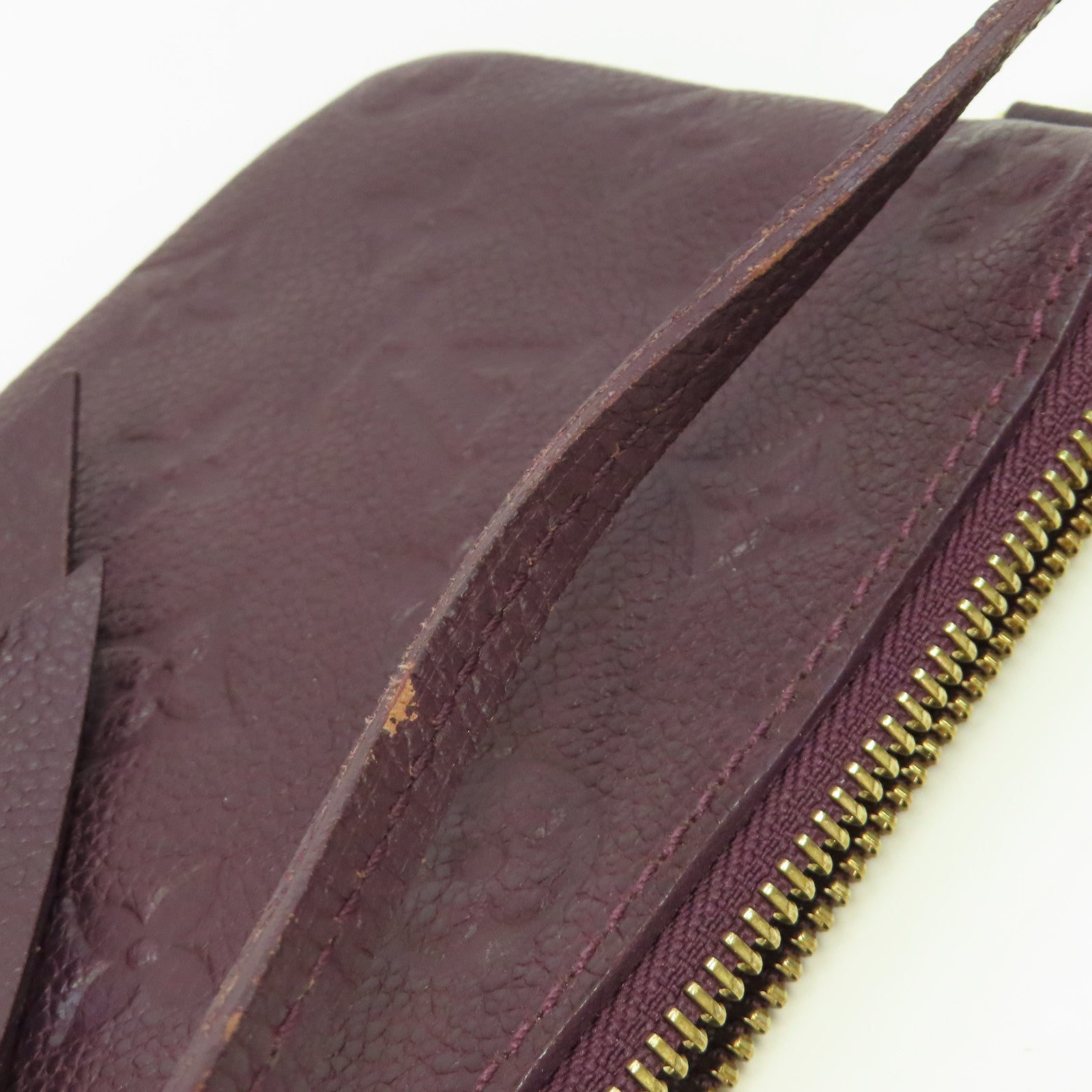 LOUIS VUITTON Monogram Empreinte Citadine Pochette金釦手挽袋紫色