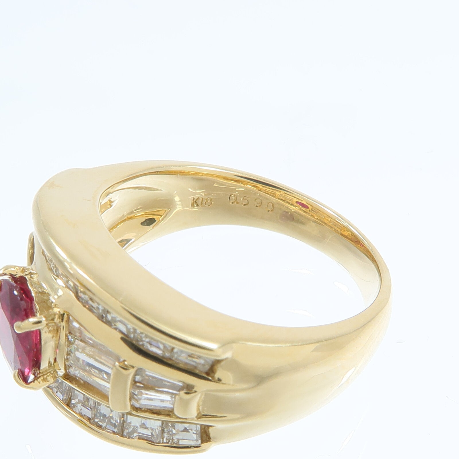 JEWELRY 18K黃金Ruby Diamond Ring紅寶石/鑽石戒指