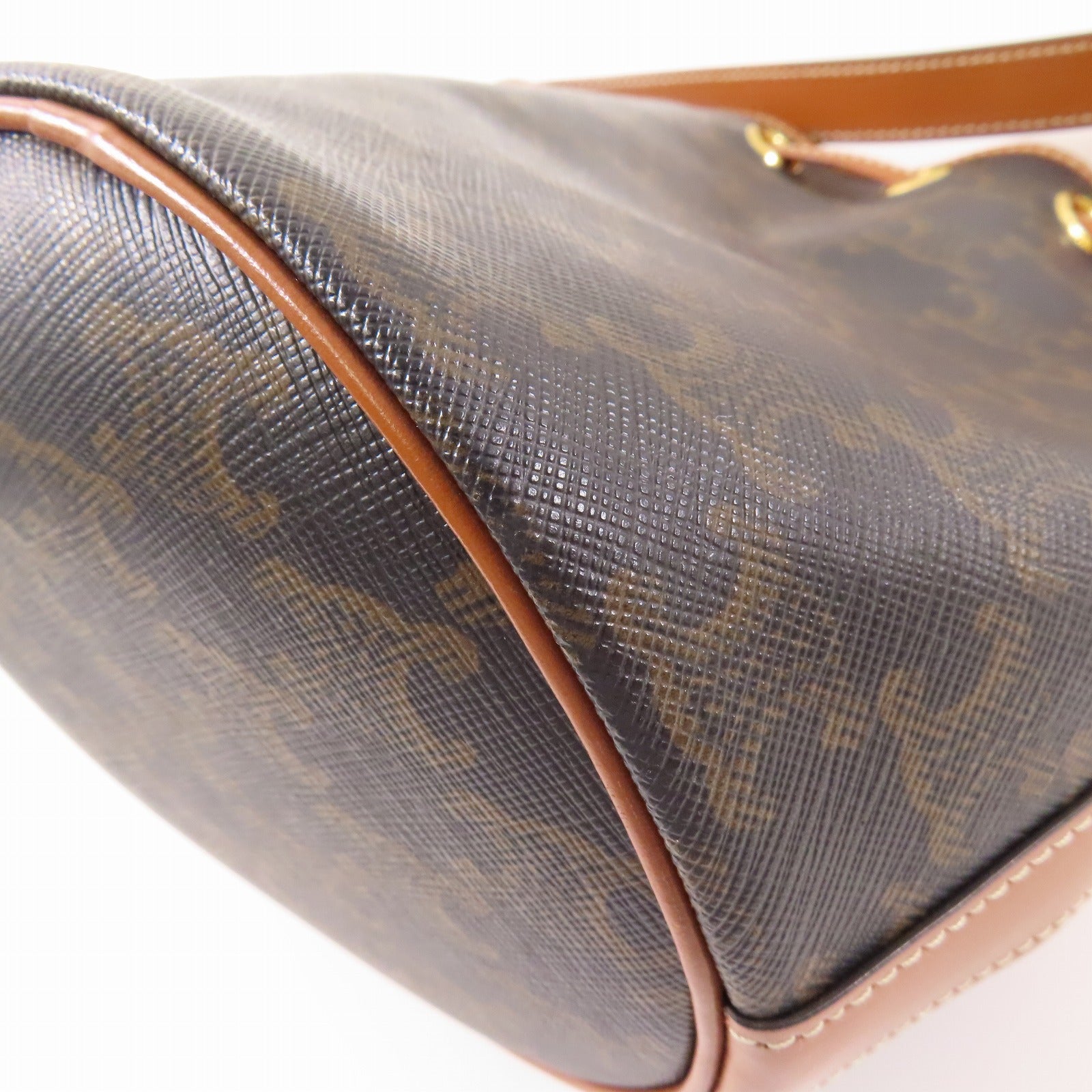 CELINE 【激減優惠】塗層帆布Shoulder Bag金扣肩背袋