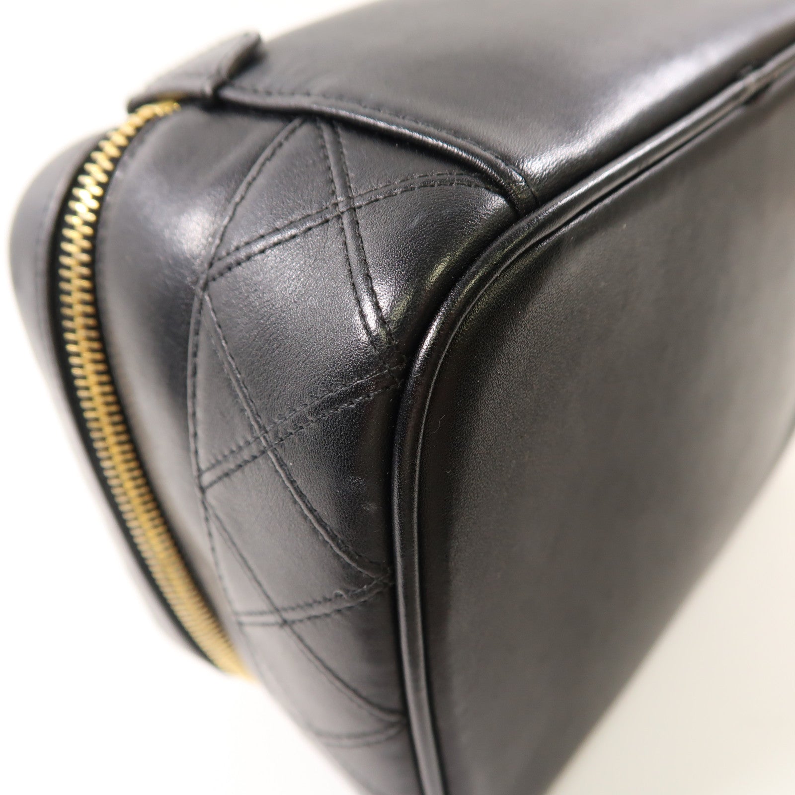 CHANEL 牛皮皮革Vintage Vanity Case金扣手挽袋