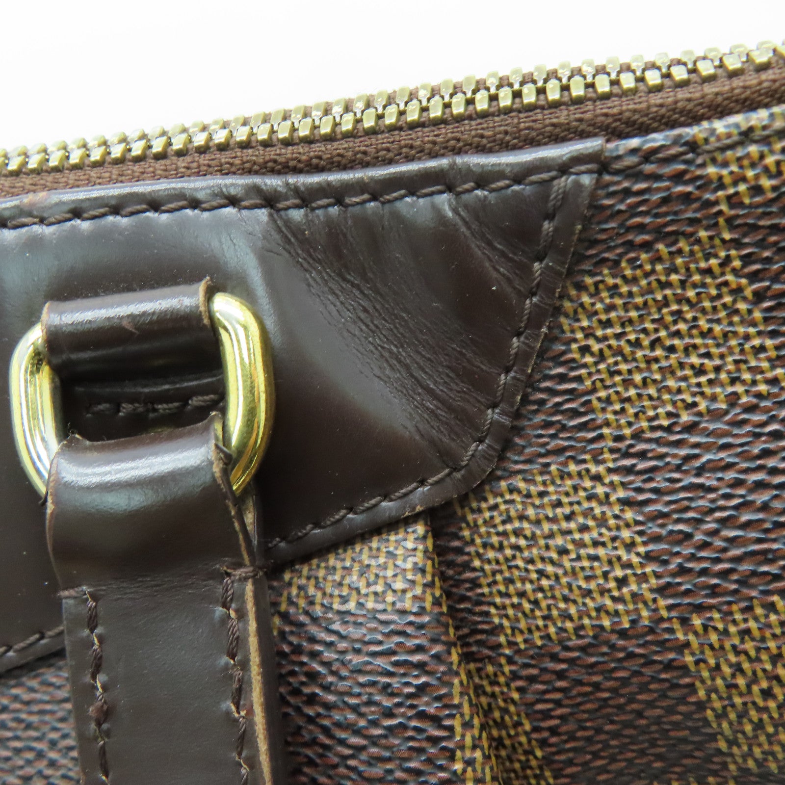 LOUIS VUITTON Damier Westminster GM gold buckle shoulder bag brown