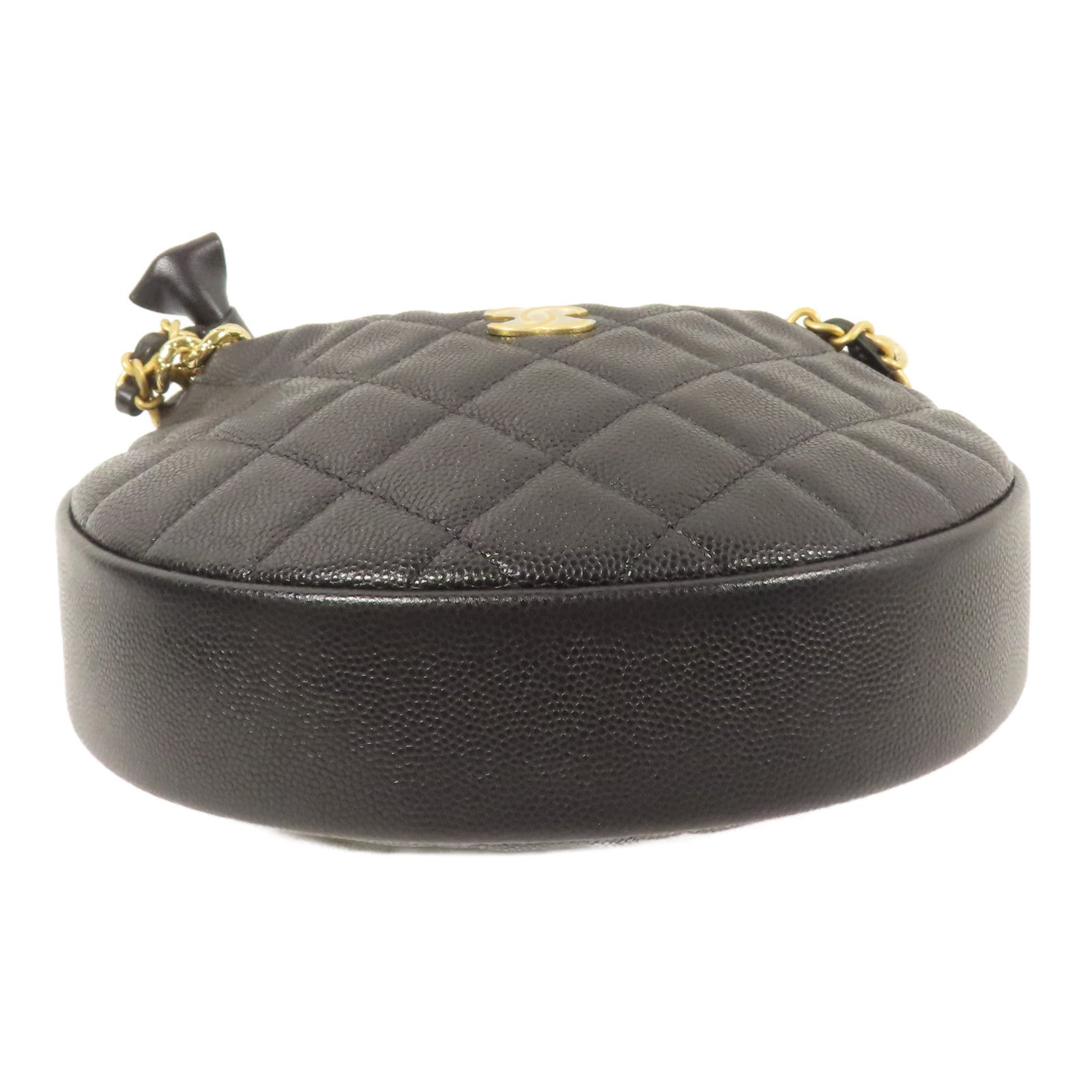 CHANEL 牛皮皮革Hobo Pouch金扣鏈帶手挽袋