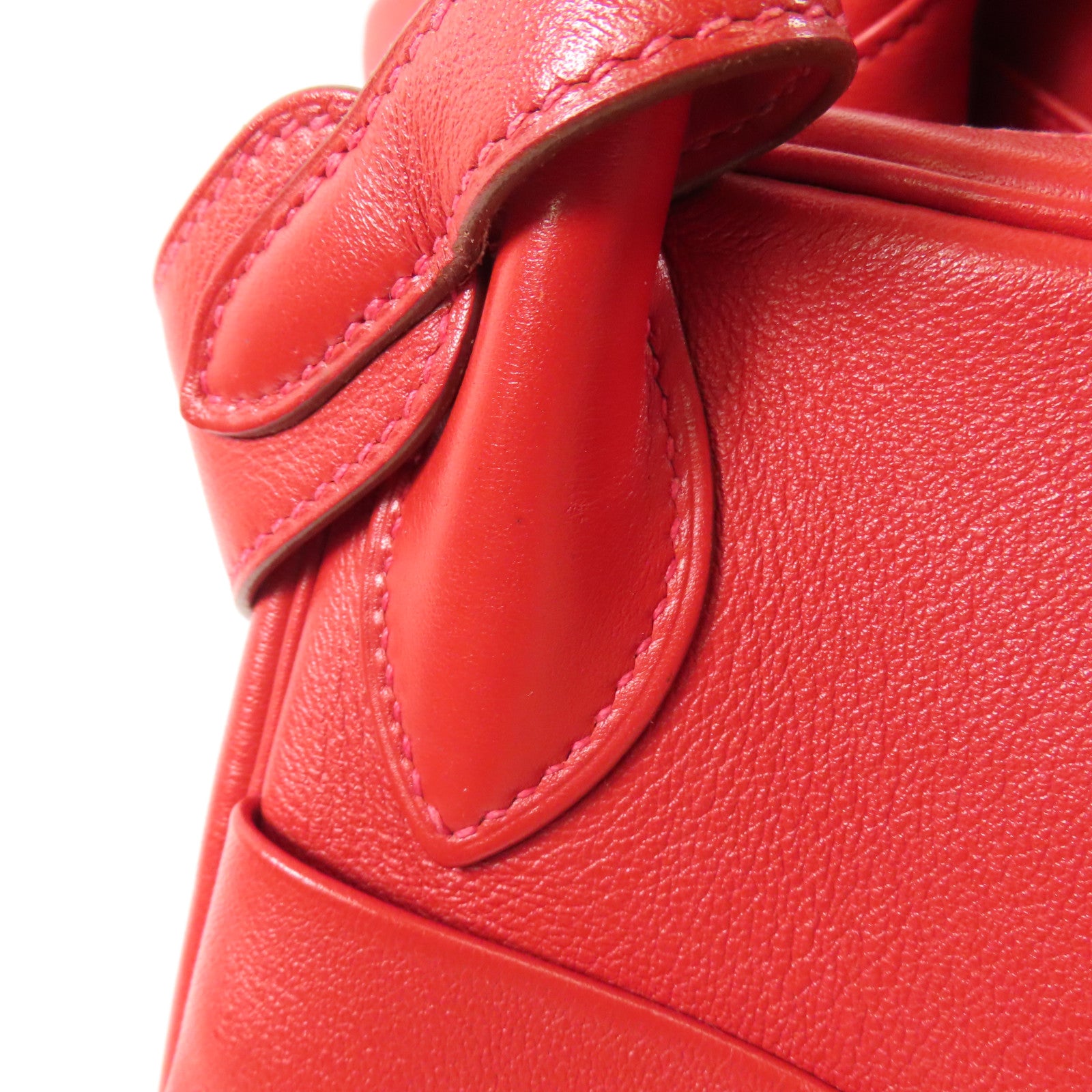 HERMES Swift皮革Lindy 30銀扣手挽肩背兩用袋Rouge Tomate