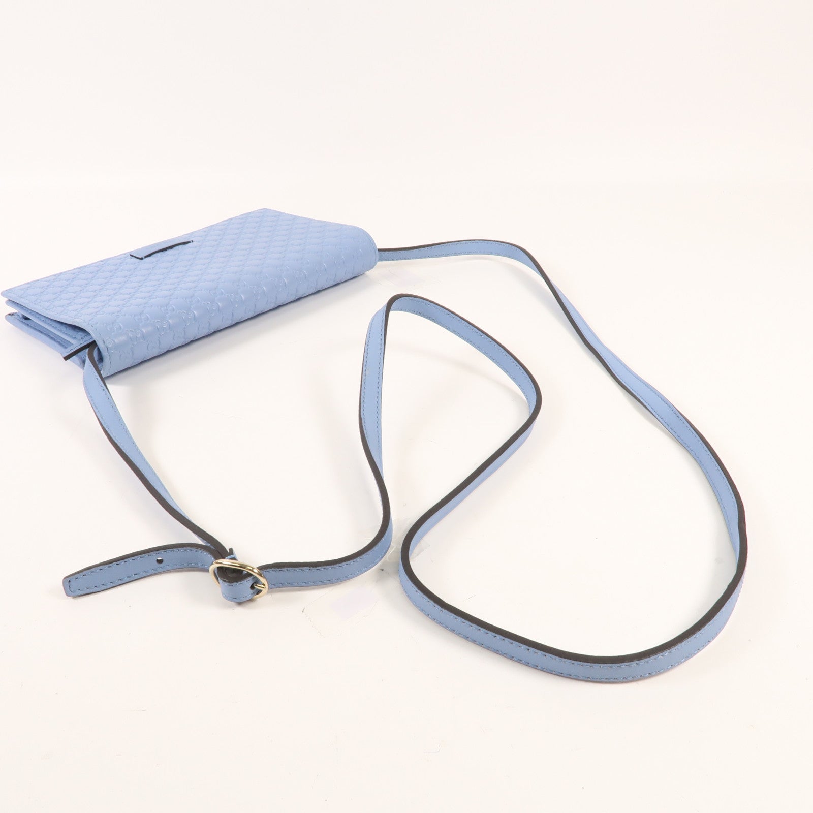 GUCCI Guccissima皮革Shoulder Wallet銀扣肩背袋