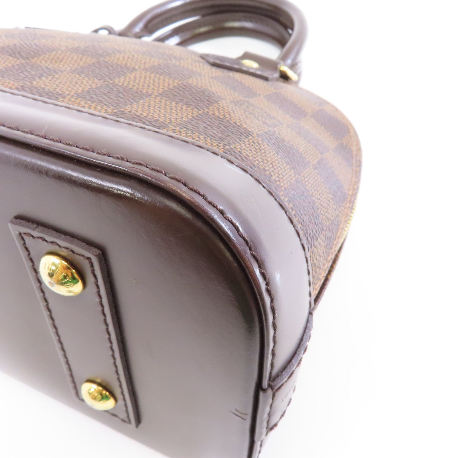 LOUIS VUITTON Damier Alma BB金扣手挽肩背兩用袋啡色