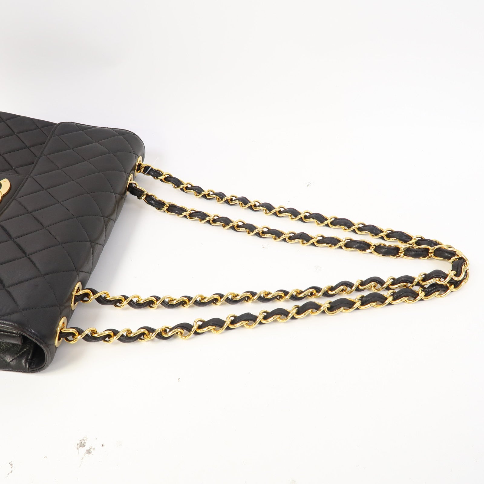 CHANEL 【激減優惠】菱格羊皮皮革Chain Shoulder金扣鏈帶肩背袋黑色