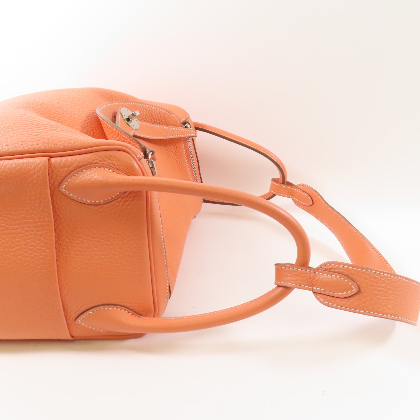 HERMES 【激減優惠】Clemence皮革Lindy 30銀扣肩背袋Flamingo