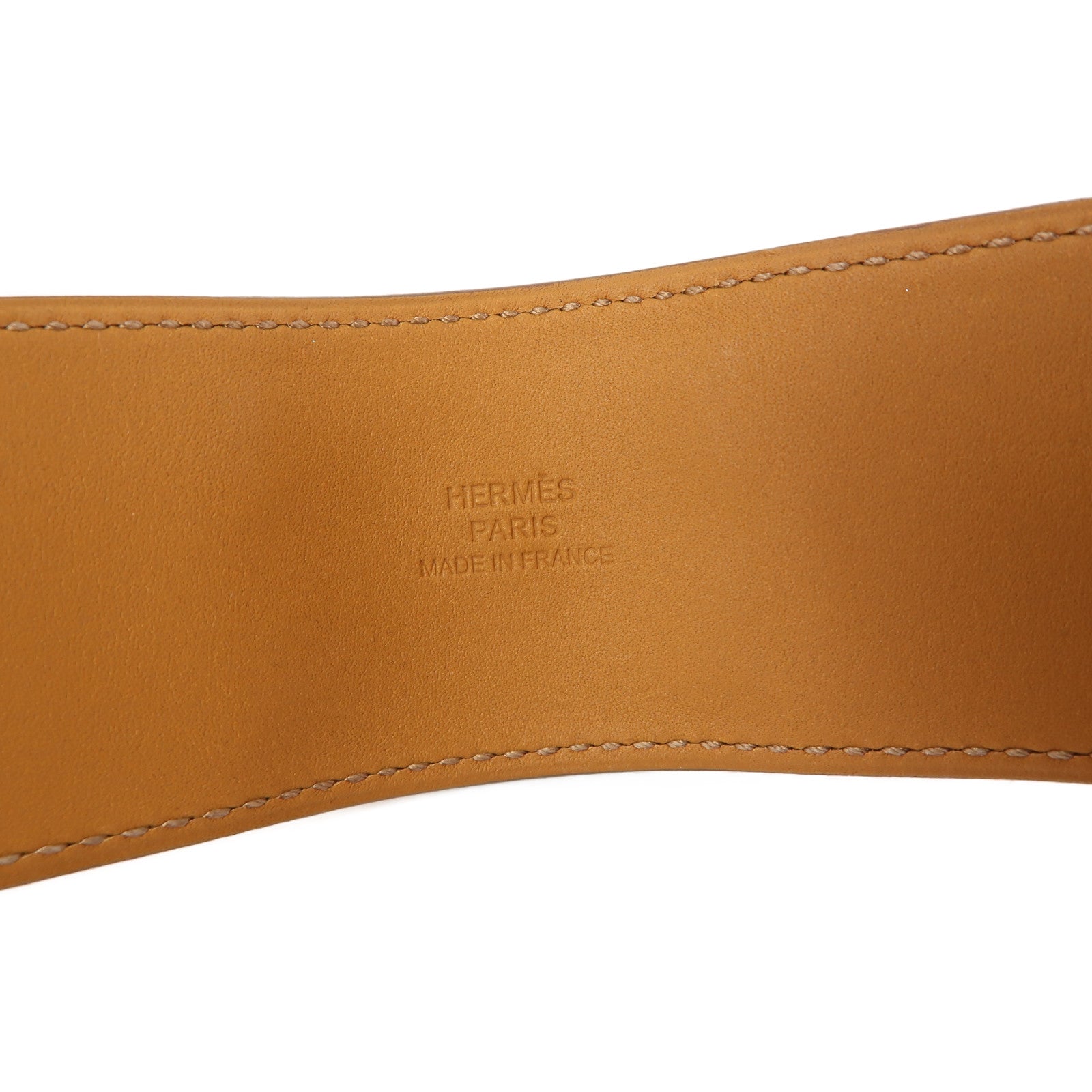 HERMES Epsom皮革Collier de Chien Bracelet手鐲橙色